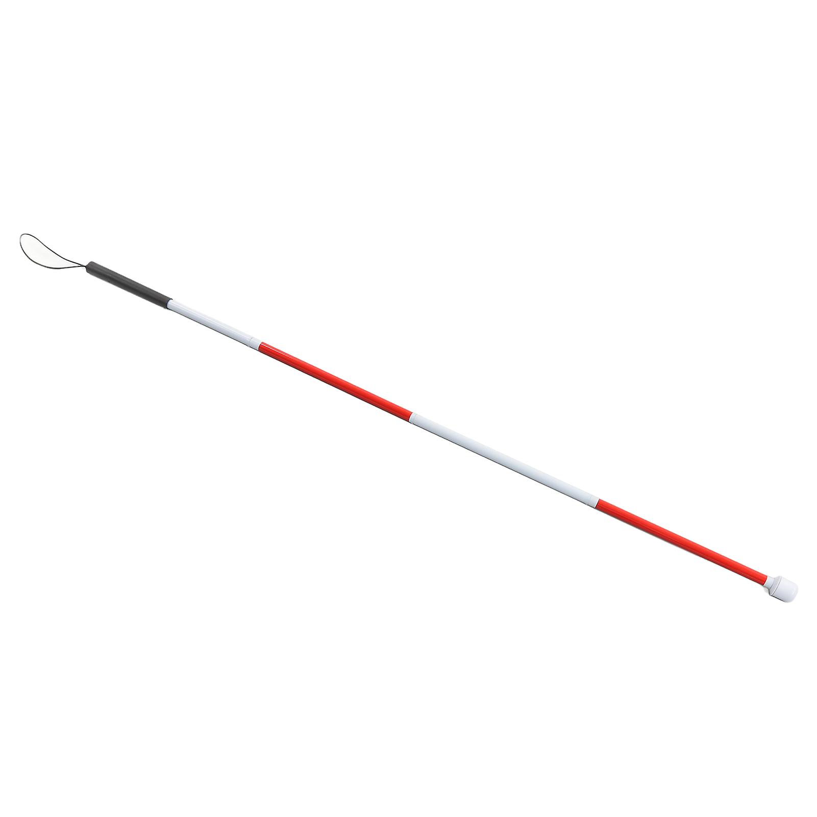 Folding Walking Cane Anti Slip Handle Red White Aluminium Light Weight Folding Walking Stick for Vision Impaired