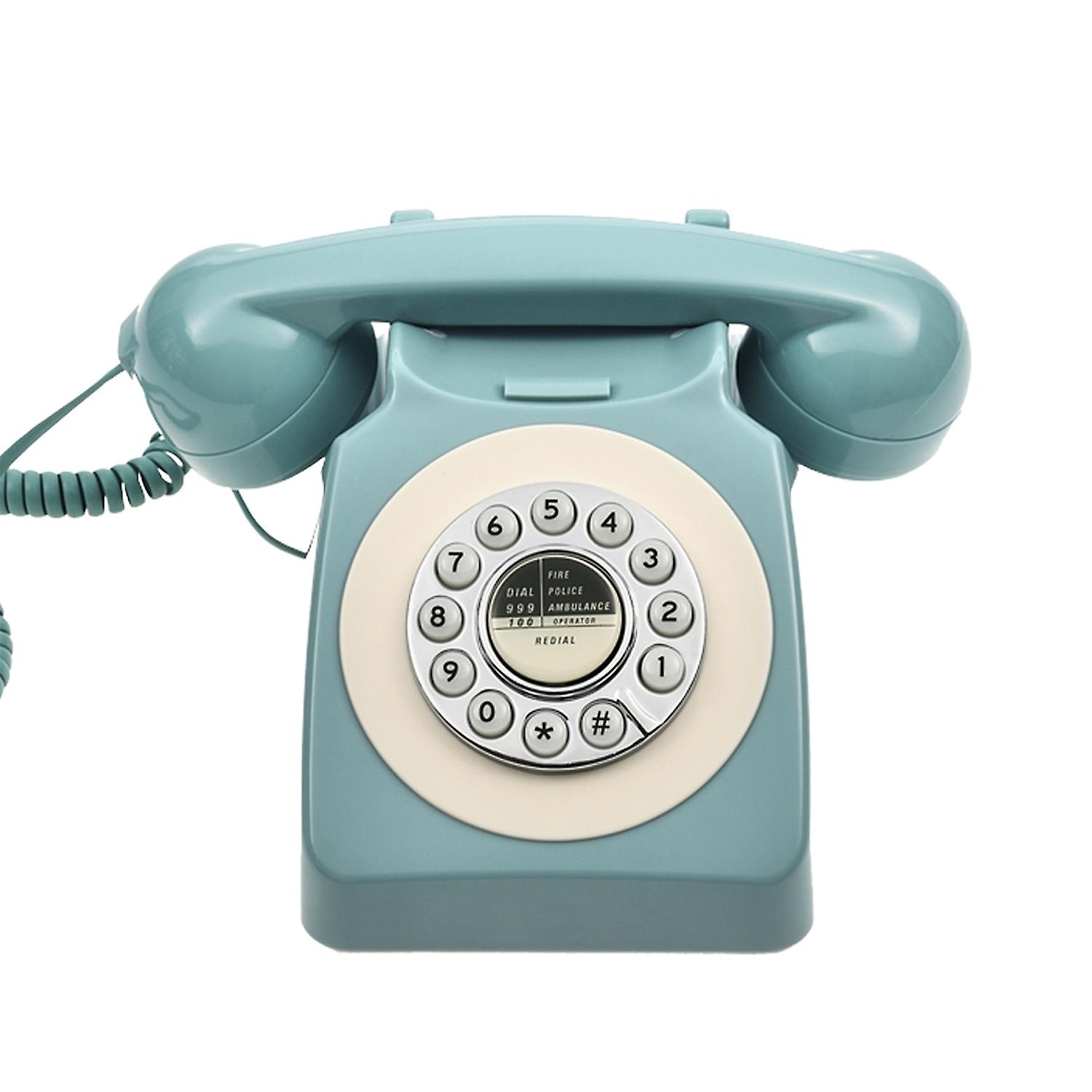 Desktop Corded Phone 80s Vintage Retro Style Telephone Desk Landline Phone Support Ring Volume Contr