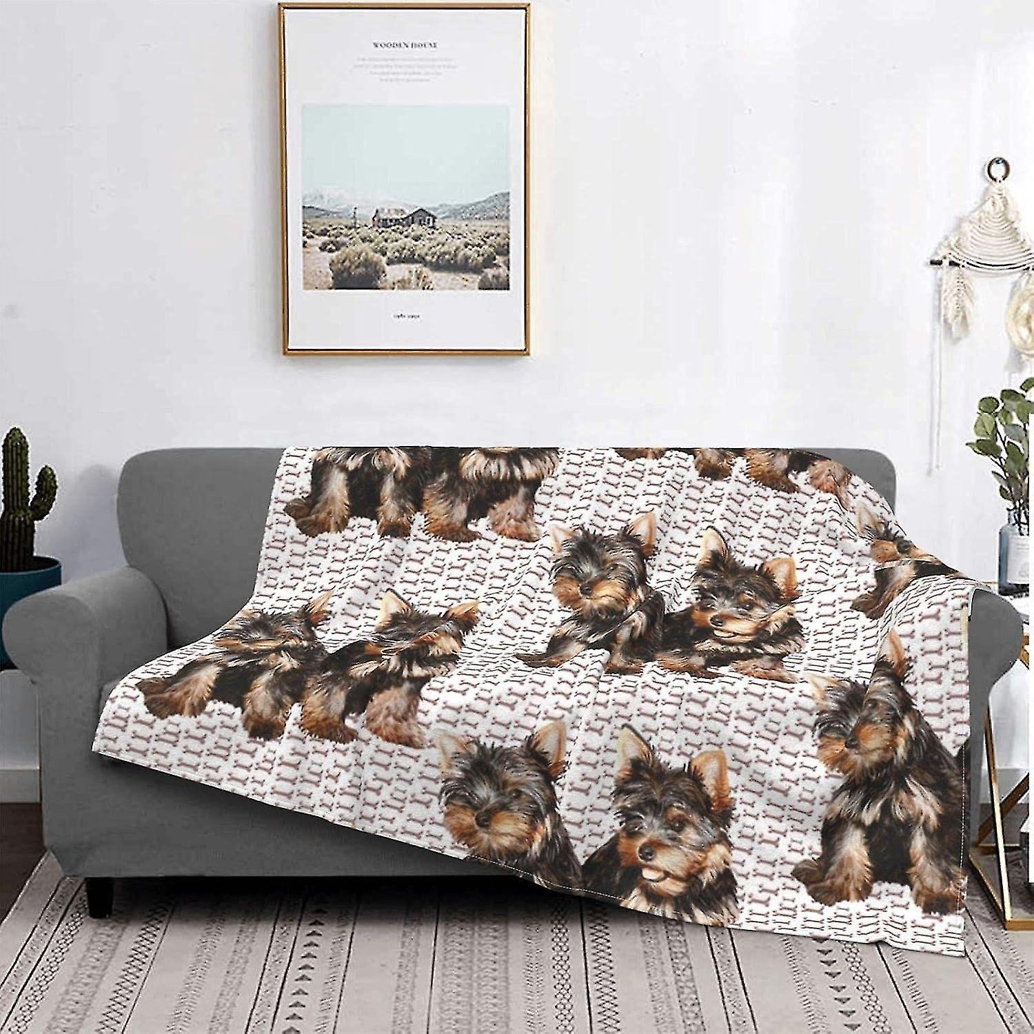 Blanket Yorkies With Bones Warm Flannel Fleece Plush Soft Sofa Throw Blanket As Bed Cover/bed Sheets-wsde410