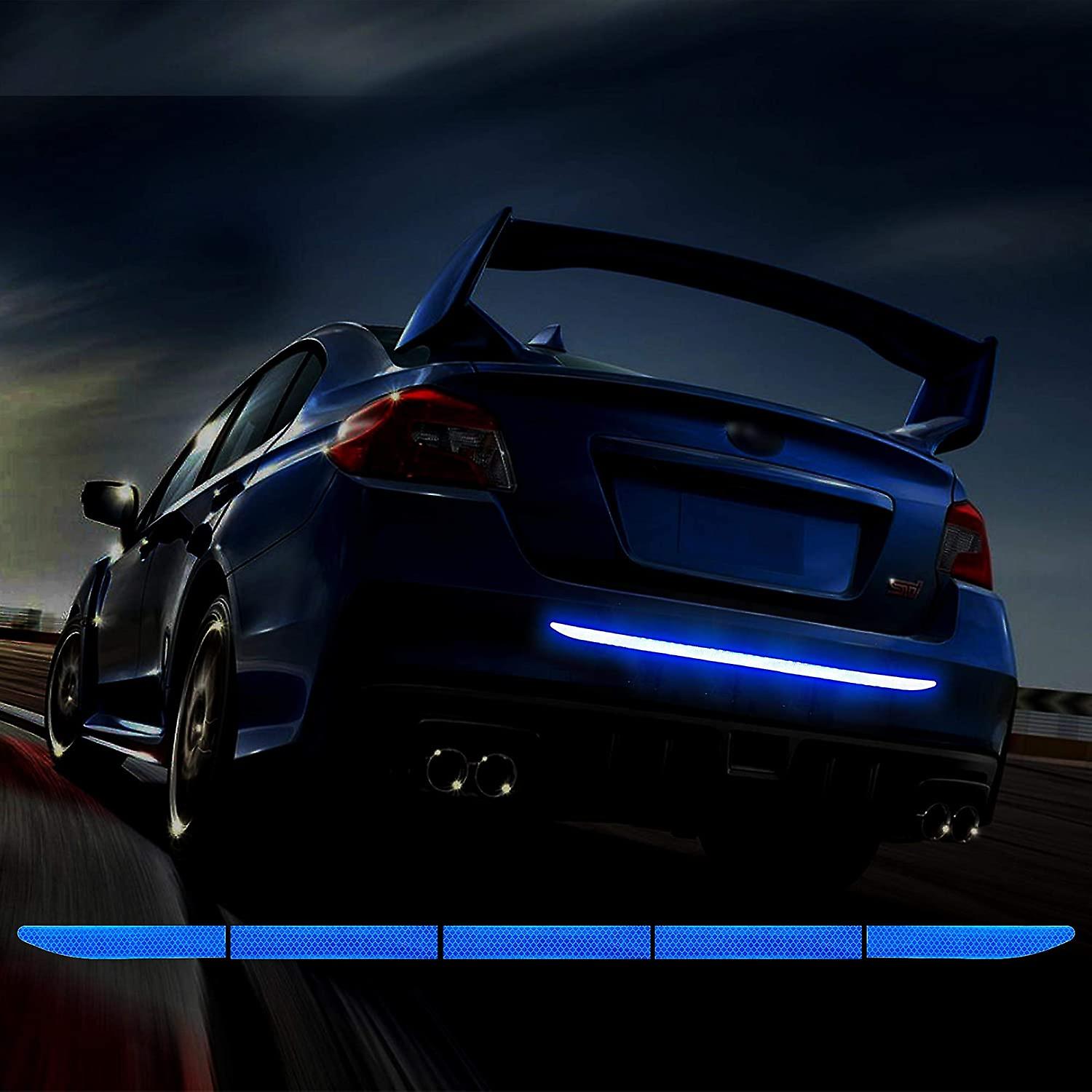 35.2'' Strong Reflective Stripe Stickers High-Intensity Night Visibility Reflective Decal Universal Safety Warning Diamond Grade Waterproof (Blue)