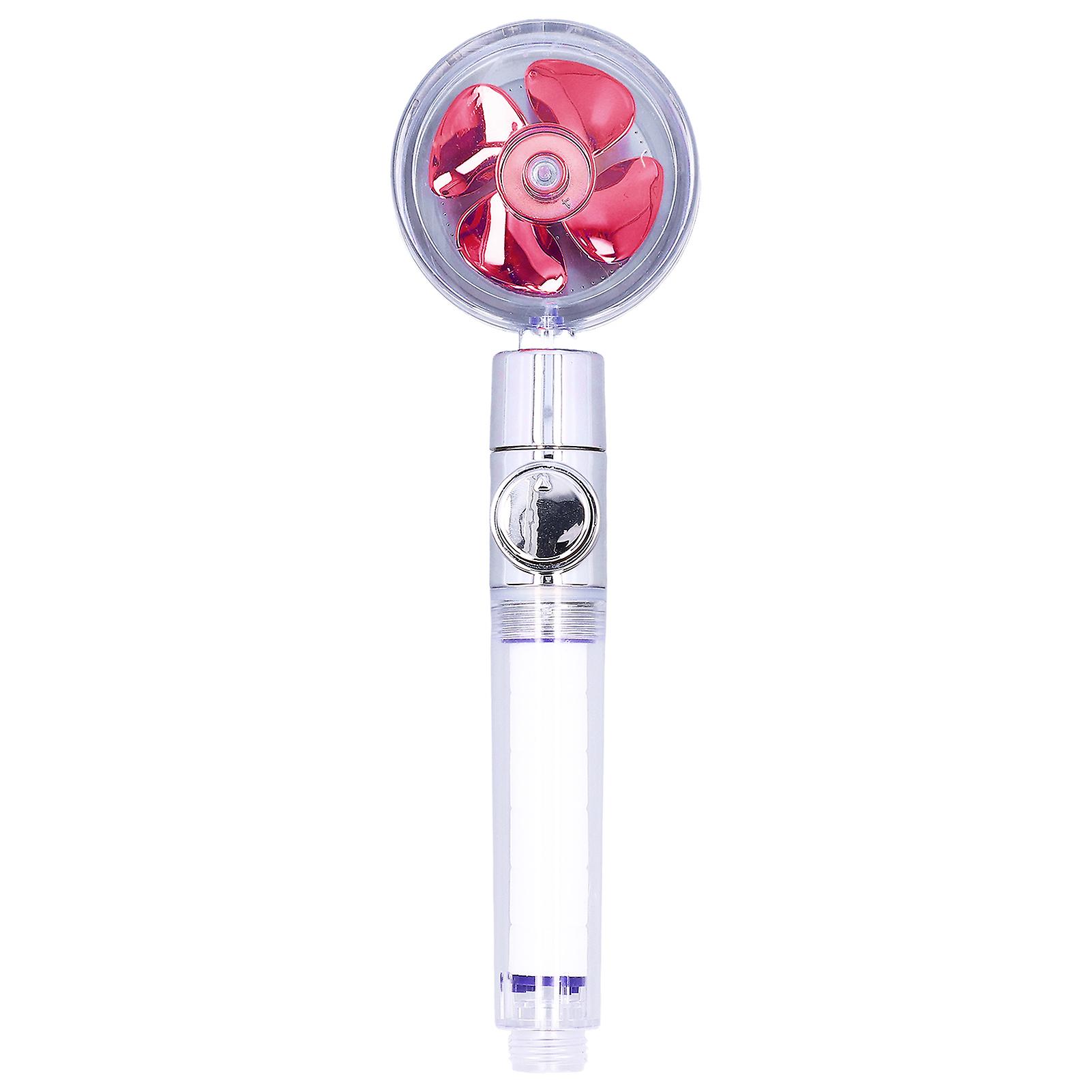 G1/2 High Pressure Fan Shower Head with Pause Switch 360 Degree Rotation Handheld Filter Detachable Detachable Shower HeadRed