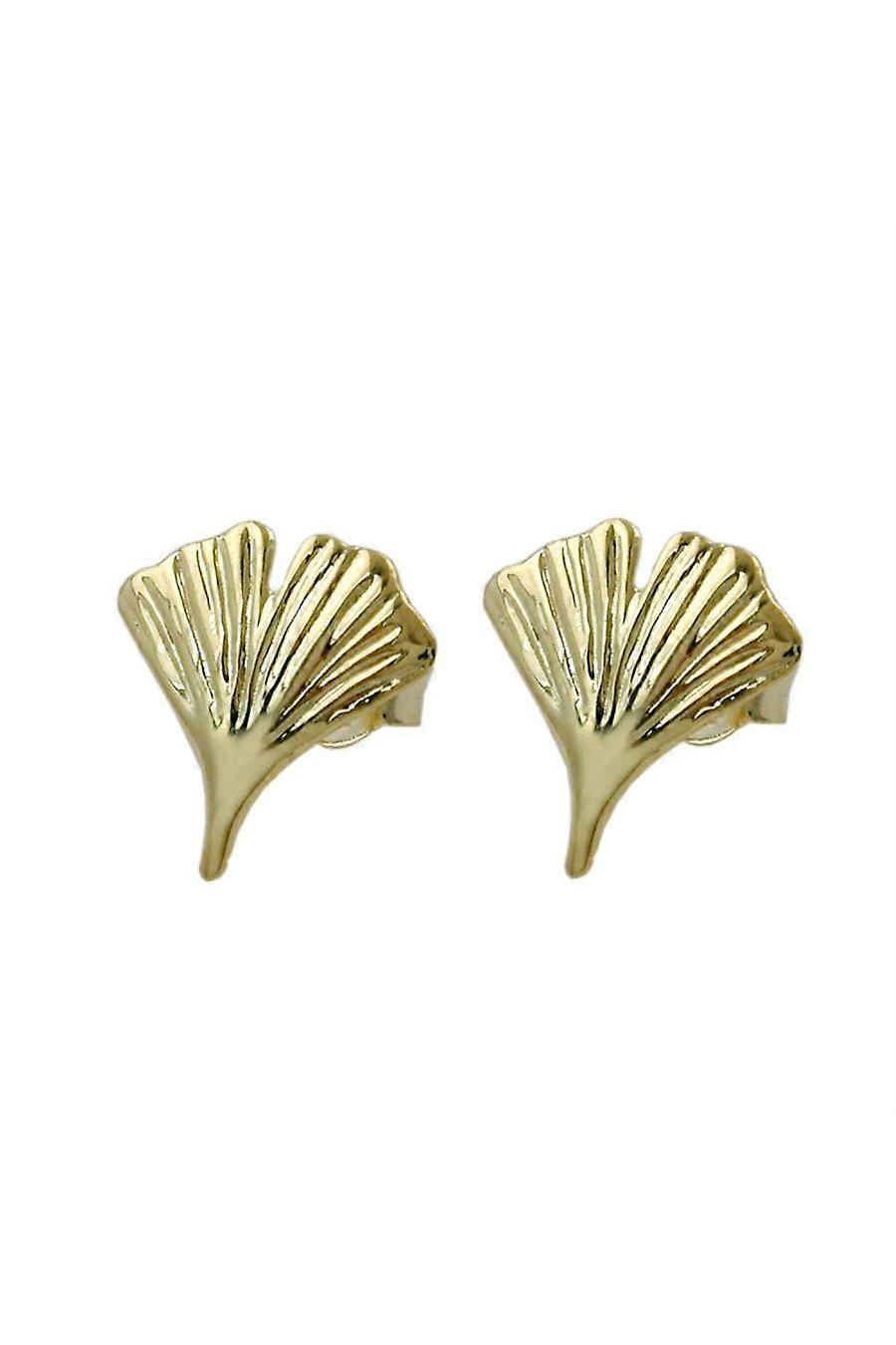 Stud Earrings Ginkgo Leaf 8k Gold - Gl430005