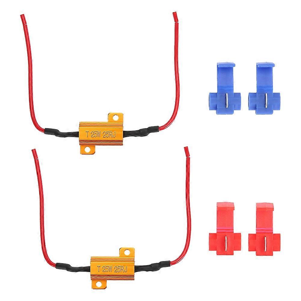 2pcs Car LED Decoder Anti Hyper Flash Error Free 25W 25Ω Wirewound Load Resistor