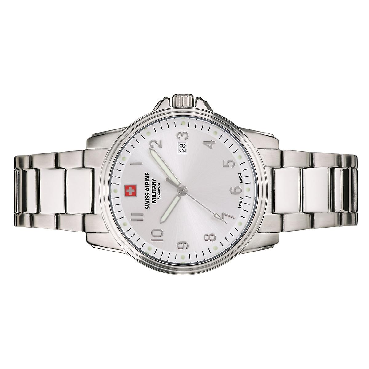 Montre Swiss Alpine Military SAM7063.9835 - Homme, Quartz, Boîtier Acier 45mm, Bracelet Silicone Bleu - Neuf Avec étiquettes