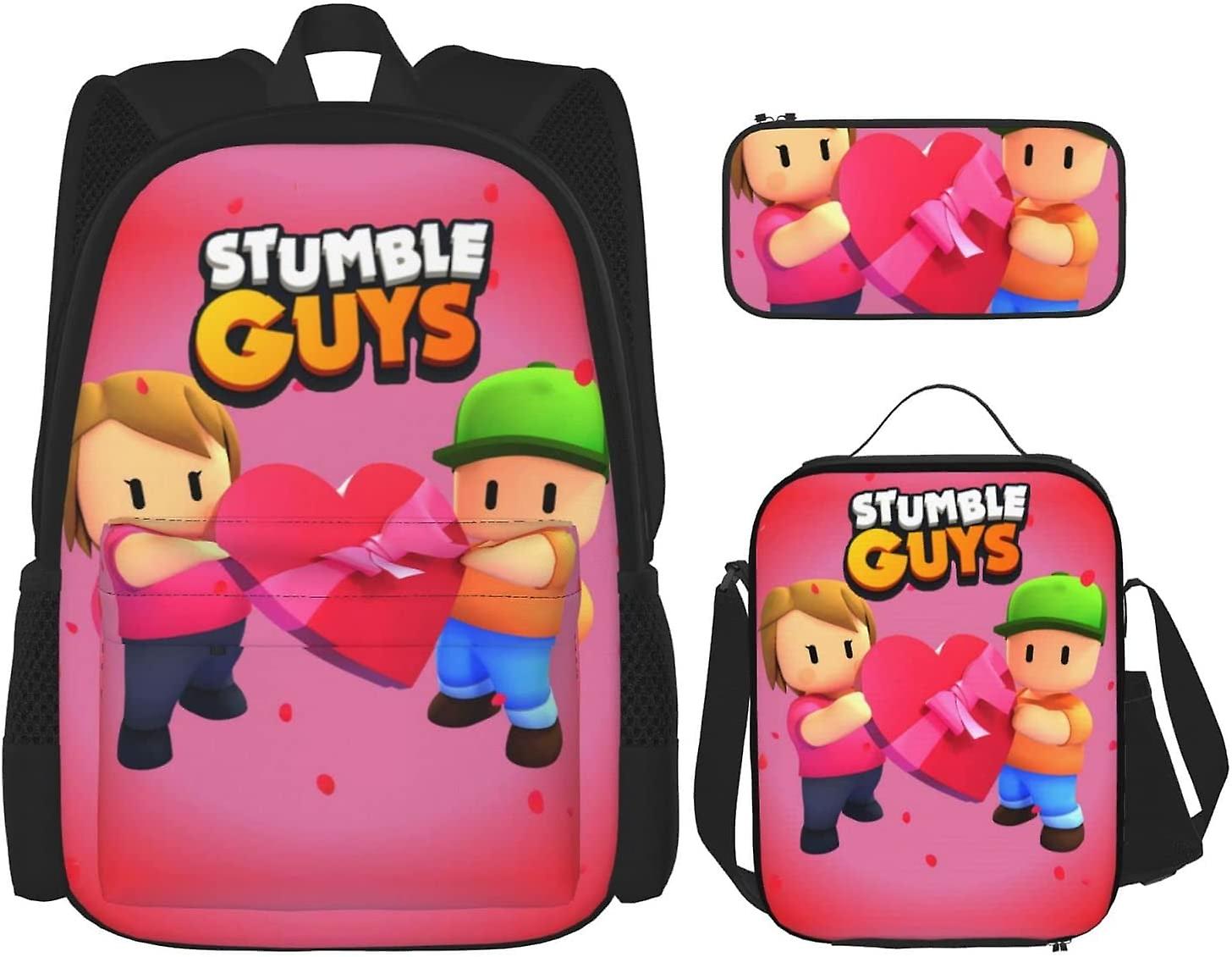 Stumble Guys Backpack Set With School Bookbag Lunch Bag Pencil Case