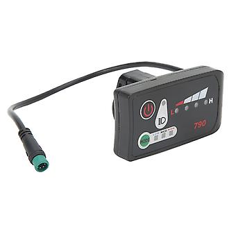 Electric Bike LED Power Display Panel Electric Bike Modification Display Meter with Waterproof 5P Male Plug for 22.2mm Handlebars 24V