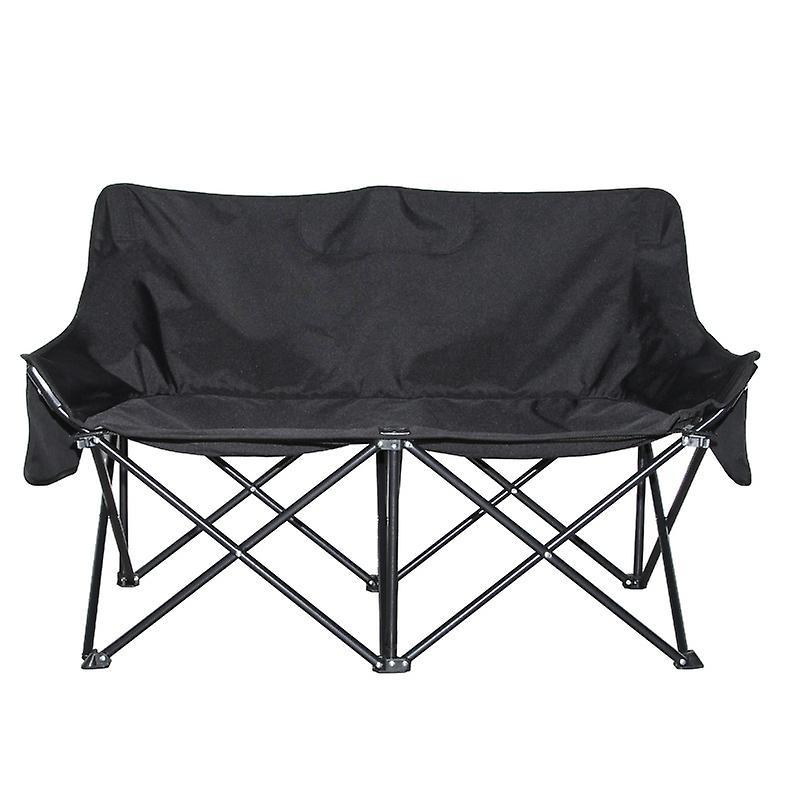 كرسي قمر مزدوج خفيف الوزن قابل للطي للتخييم متين 600D نسيج أكسفورد ، إطار مستقر ، يسهل حملها