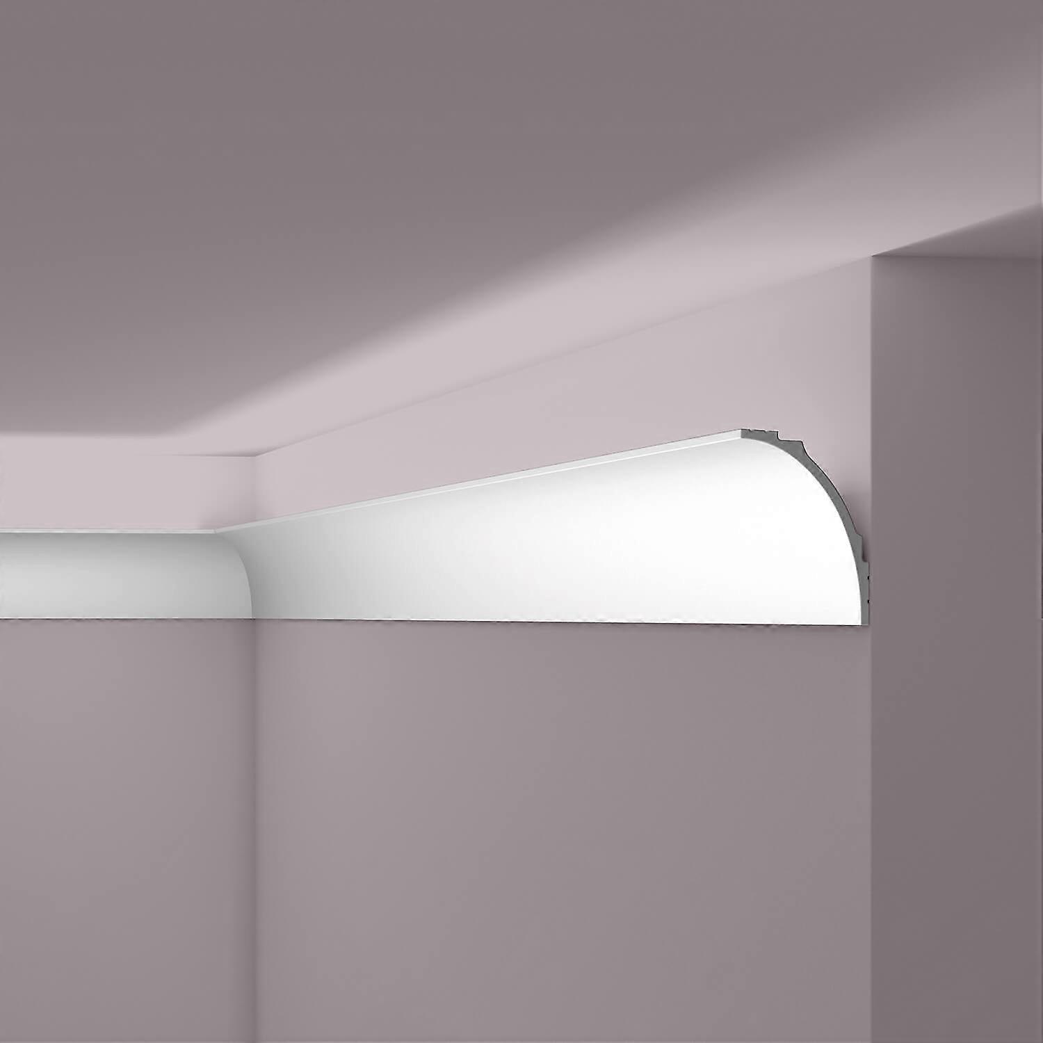 NMC 1 x Cornice moulding IL18 WALLSTYL 200 cm x 9 cm x 12,1 cm grey Extruded polystyrene (HDPS) pre-primed lightweight, sturdy, dimensionally stable,