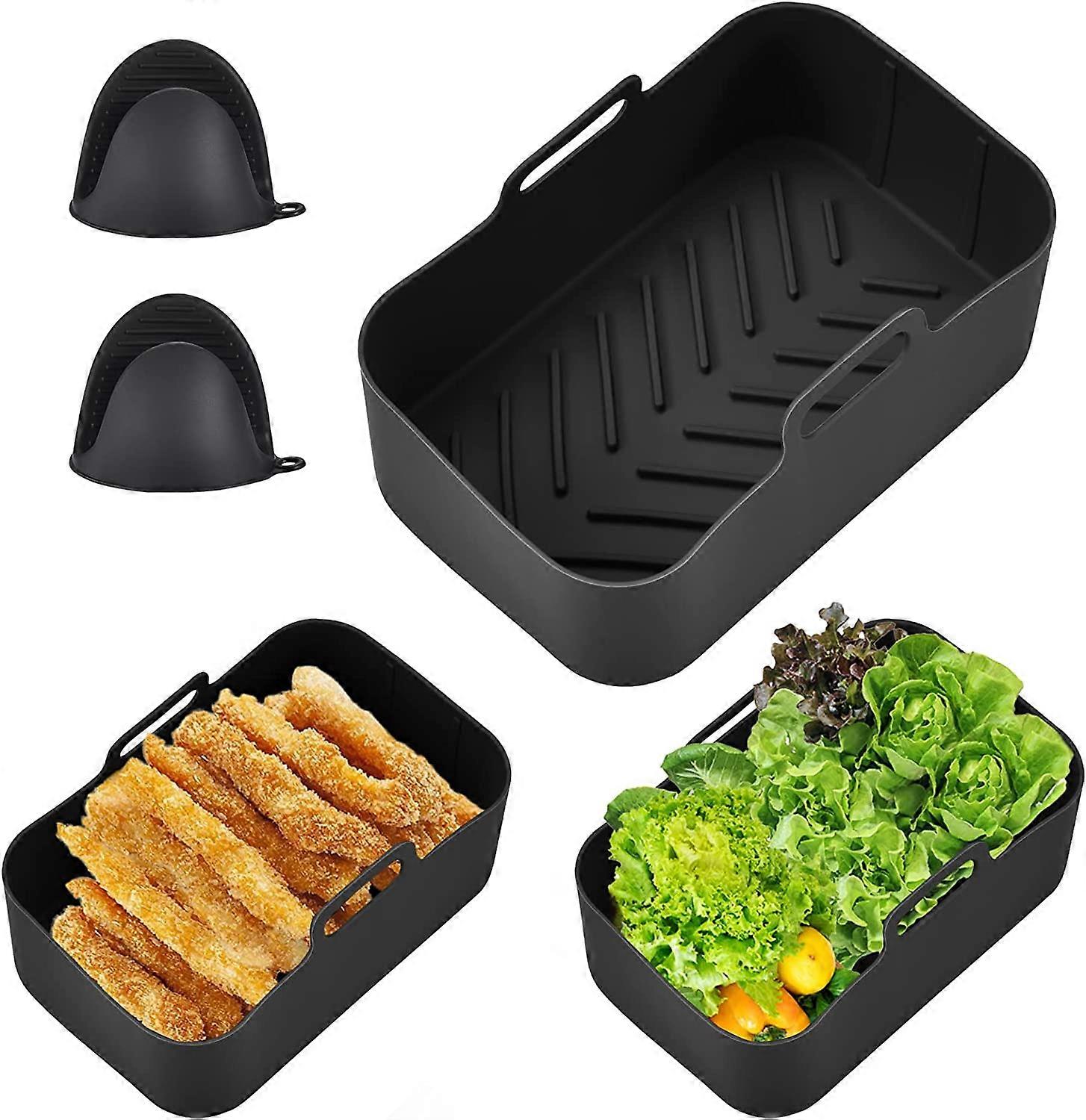 Reusable Silicone Air fryer Liner Replacement Baking Tray Basket Insert, Non-stick, Easy Cleaning, Food Safe