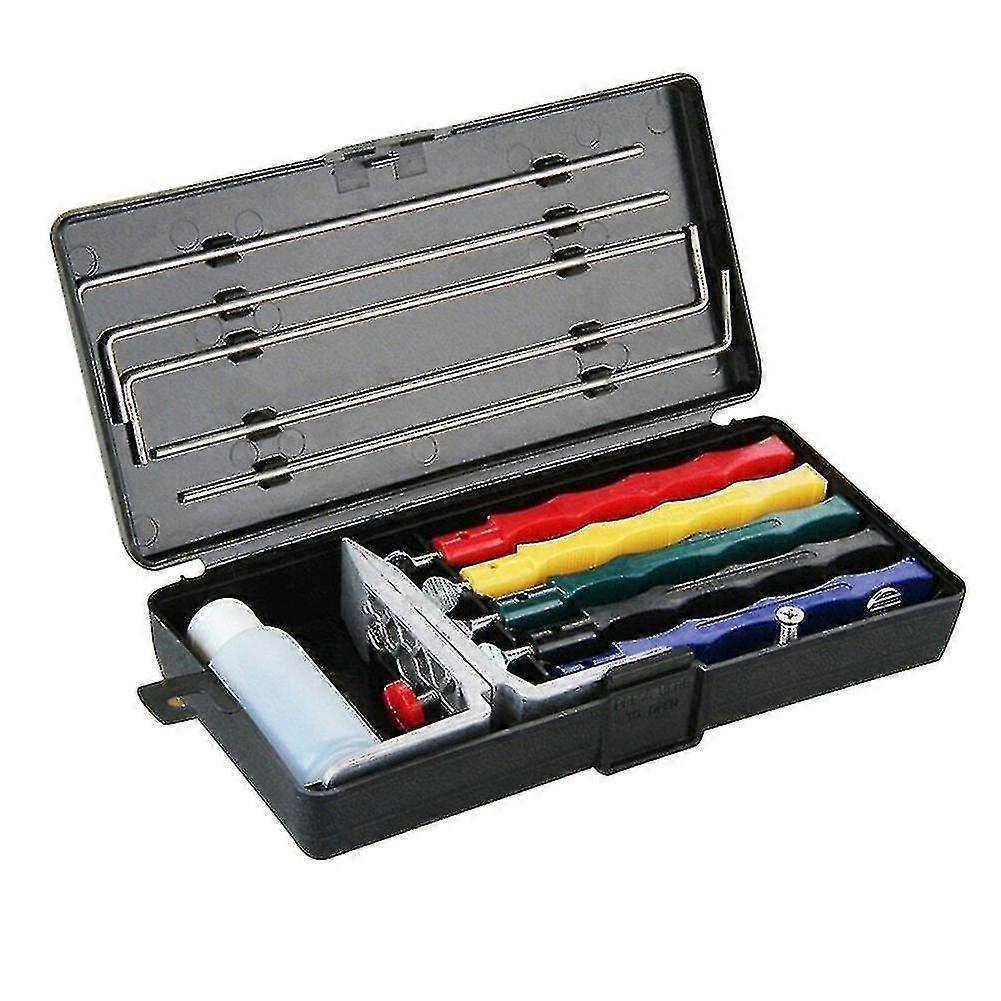 Affilatrice di coltelli Deluxe 5 pezzi Whetstone Set Sistema di affilatura del coltello Strumento durevole portatile