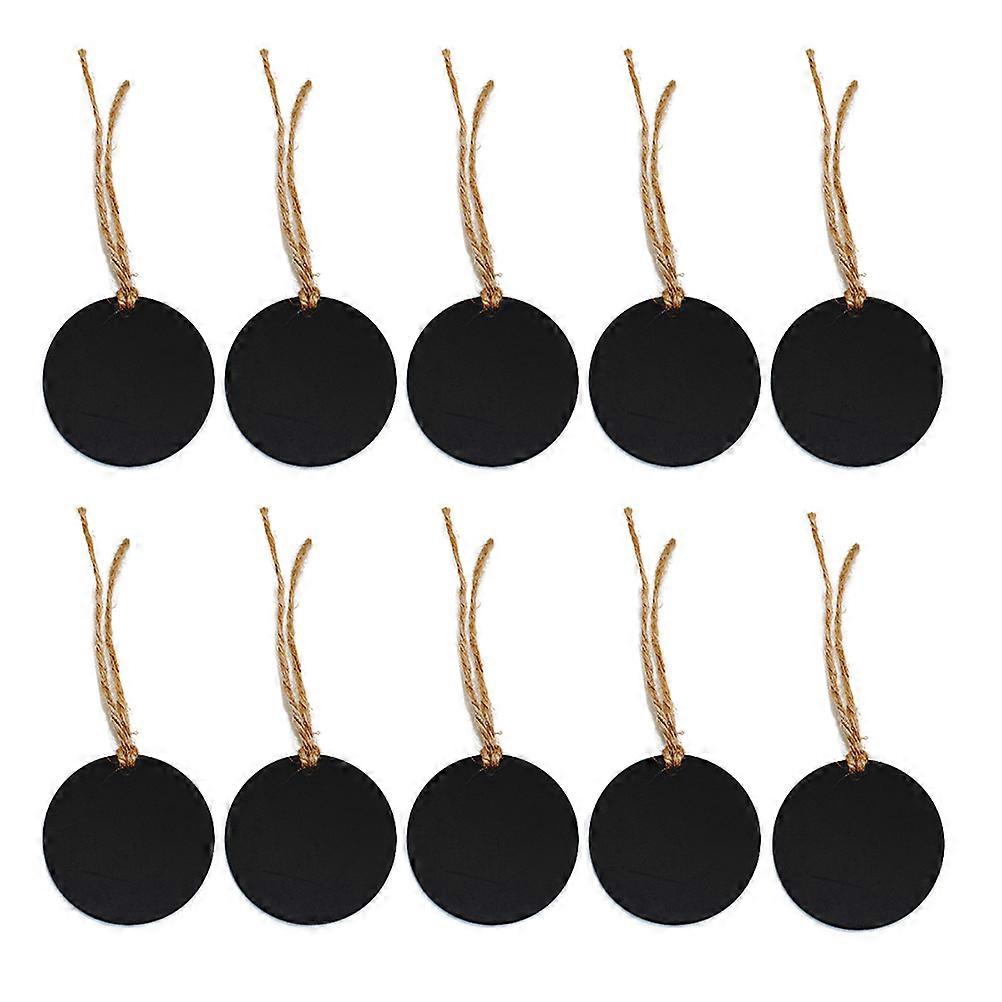 10 Pcs Circle Labels Chalkboard Pendant Message Hanging Tags Mini Two- Sided Blackboard Chalkboard Tags Blackboard Tags