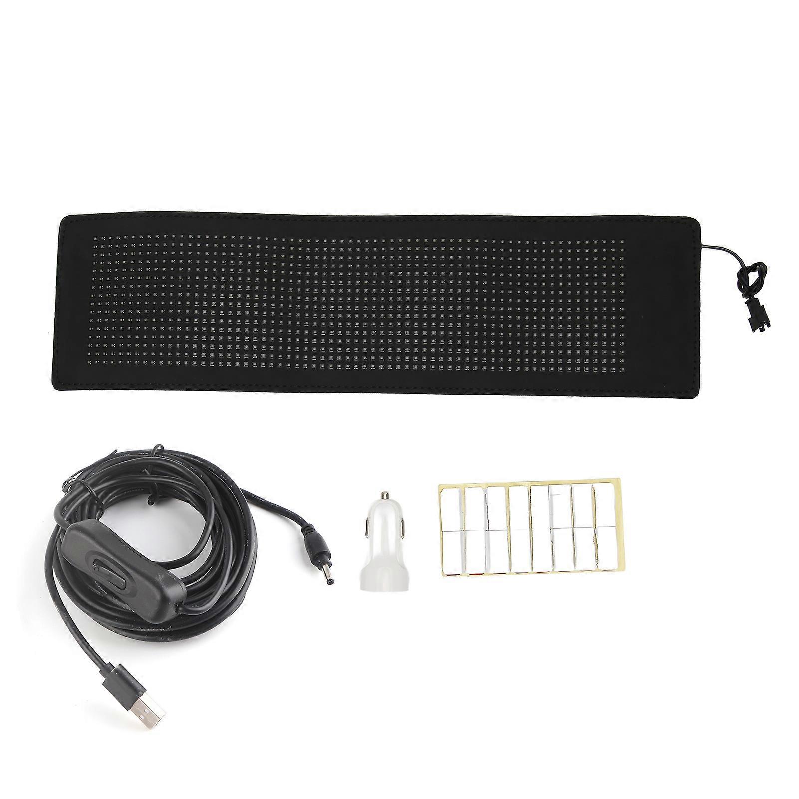 Flexibles LED-Autobildschirm Bluetooth-App-Steuerung 16x64 Matrix benutzerdefiniertes Textmuster Programmierbare Werbung LED-Zeichen Usb 5V