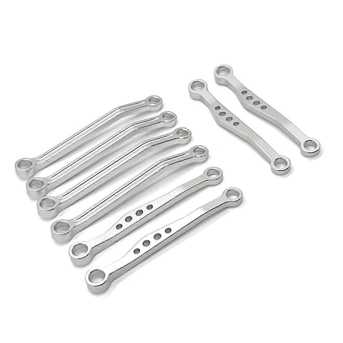 1/16 C64 RCカーアップグレードパーツ用RCカーアップグレードフロント&リア固定ロッドキットシルバー