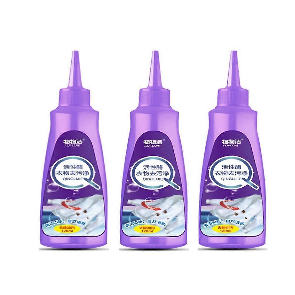 3x Active Enzyme Laundry Flekkfjerner Plagg Sta flekkrenseoljefjernere