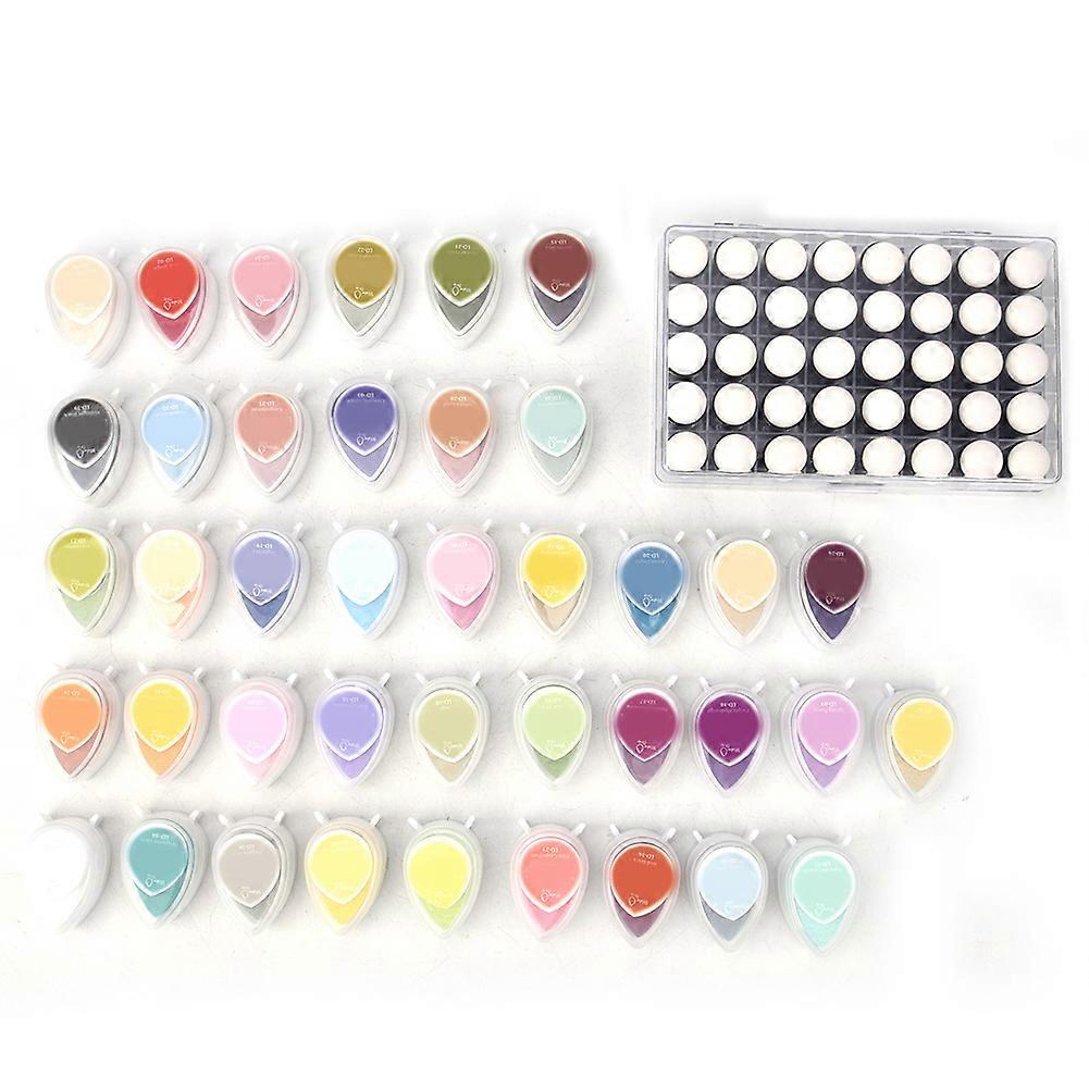80 Pcs Finger Sponge 40 Colors Water Drop Multiple Purpose Ink Pad Set for Painting