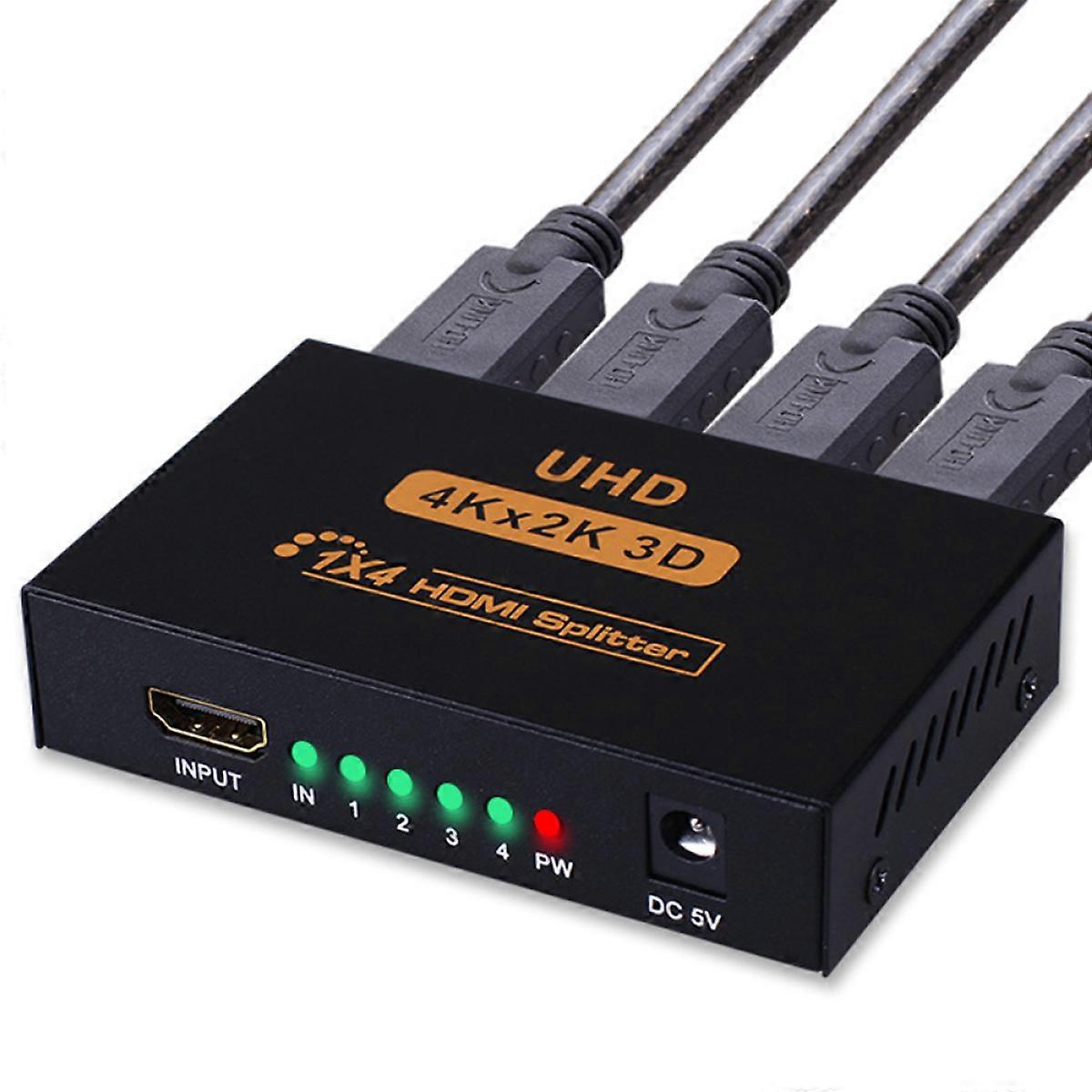 HDMI splitter 1 in 4 out, one minute four lines 4k high-definition monitor 3D TV computer display split screen