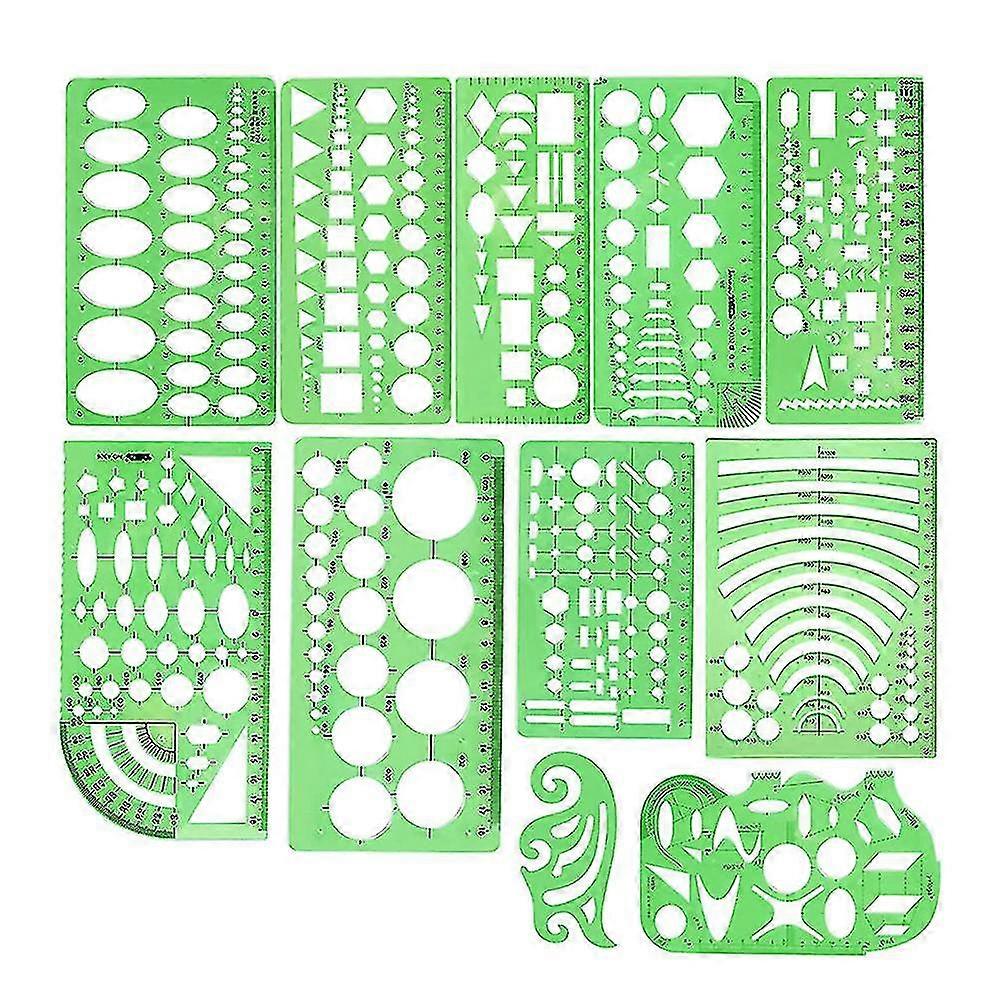 Geometric Drawings Templates, Drafting Stencils Measuring Tools, Plastic Clear