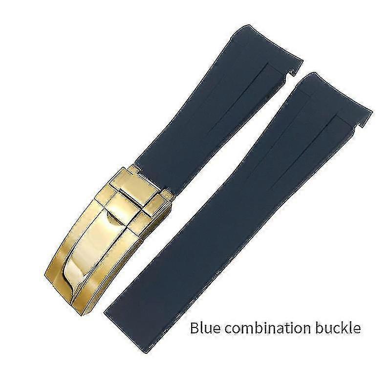 20 مم 21 مم 22 مم 19 مم حزام ساعة مطاطي مناسب لرولكس صبمارينر دايتونا GMT يخت ماستر سيليكون حزام أسود ساعة أساور - أسود روز ذهبي عالي