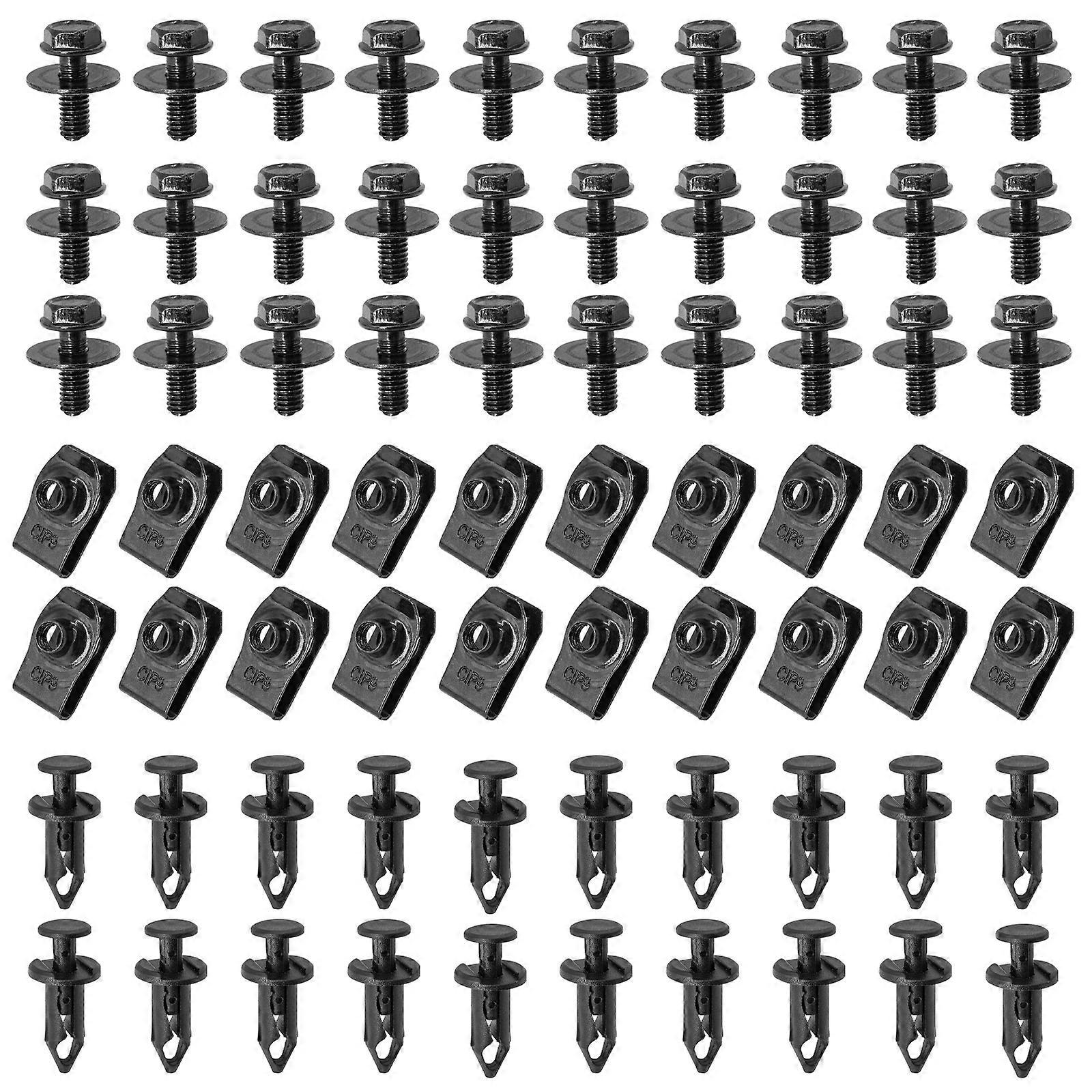 Car Bumper Fender Liner Push Retainer Fastener Rivet Clips Engine Under Cover Mud Flaps Splash Shield Guard Body Bolts Generic