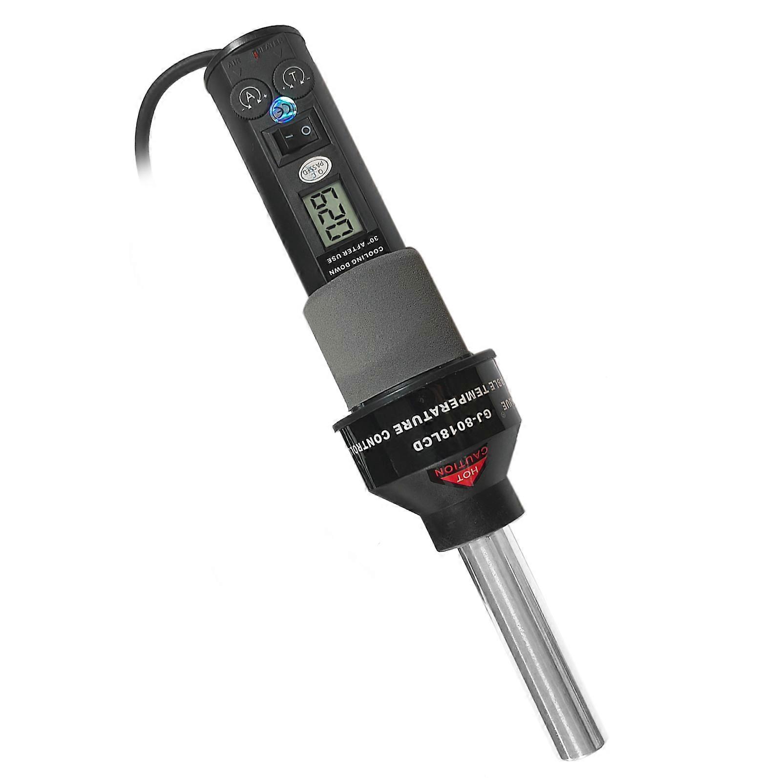 450W Portable Temperature-Controlled Soldering Heat Air Machine 450 Hot Air Rework Station SMD Desoldering Tool with Nozzles LCD Digital Display Airfl