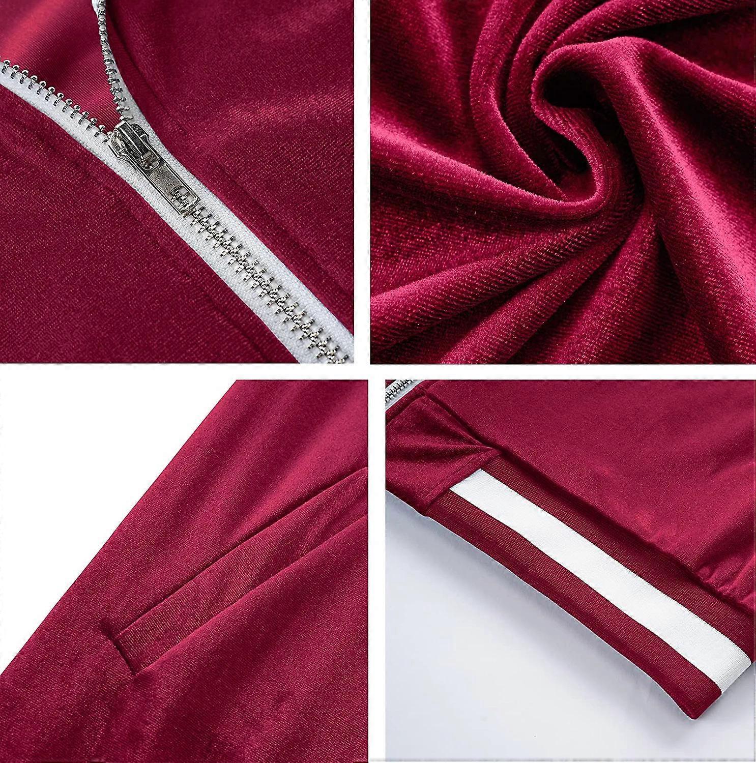 Velour Tracksuit Sweatsuit Velvet:Men's Jogging track suit 2