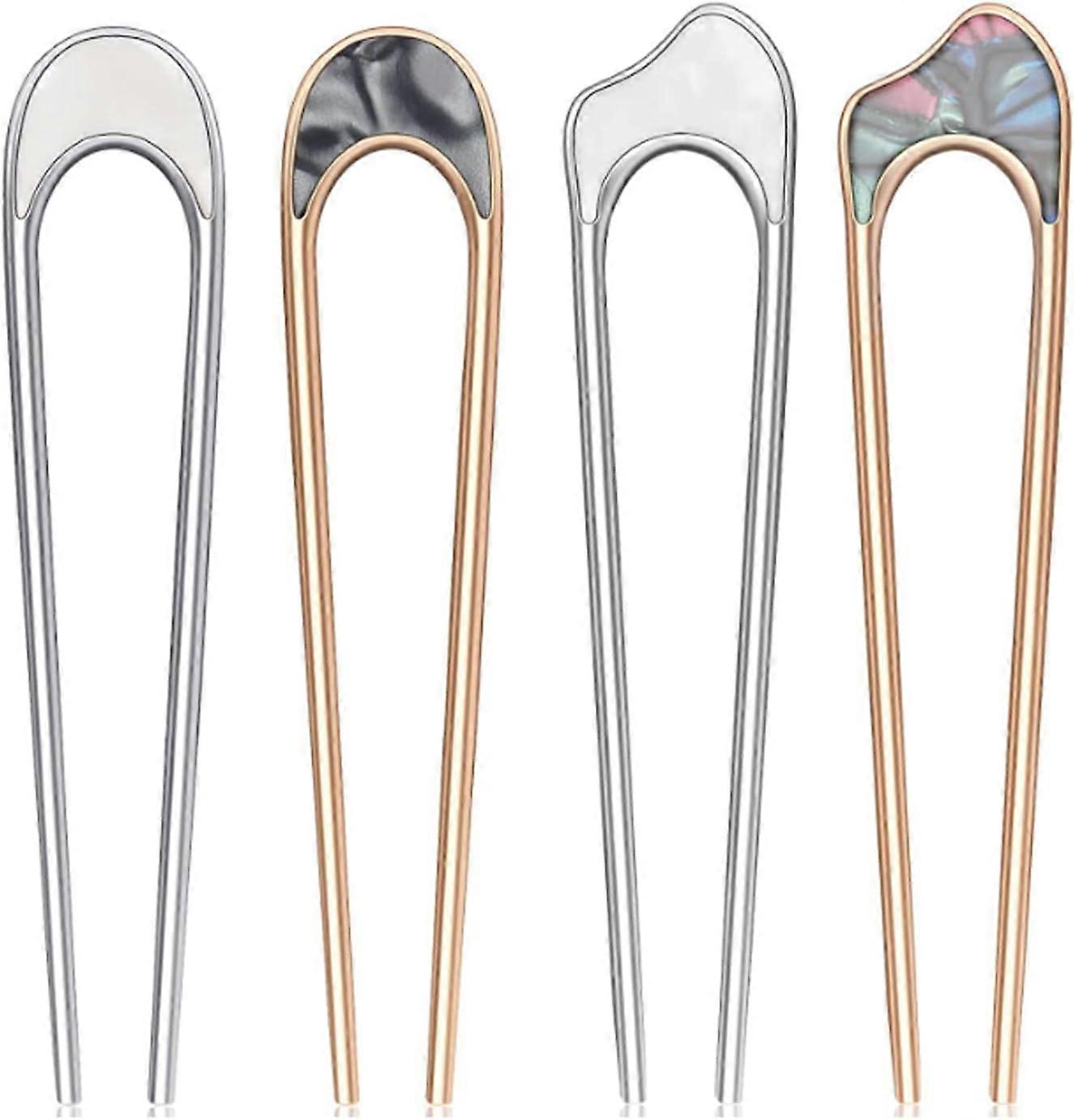 4 stycken hårnål U-formade hårnålar Hårknut Stick Metall Hårnål U-formad hårnål, 2024 ping