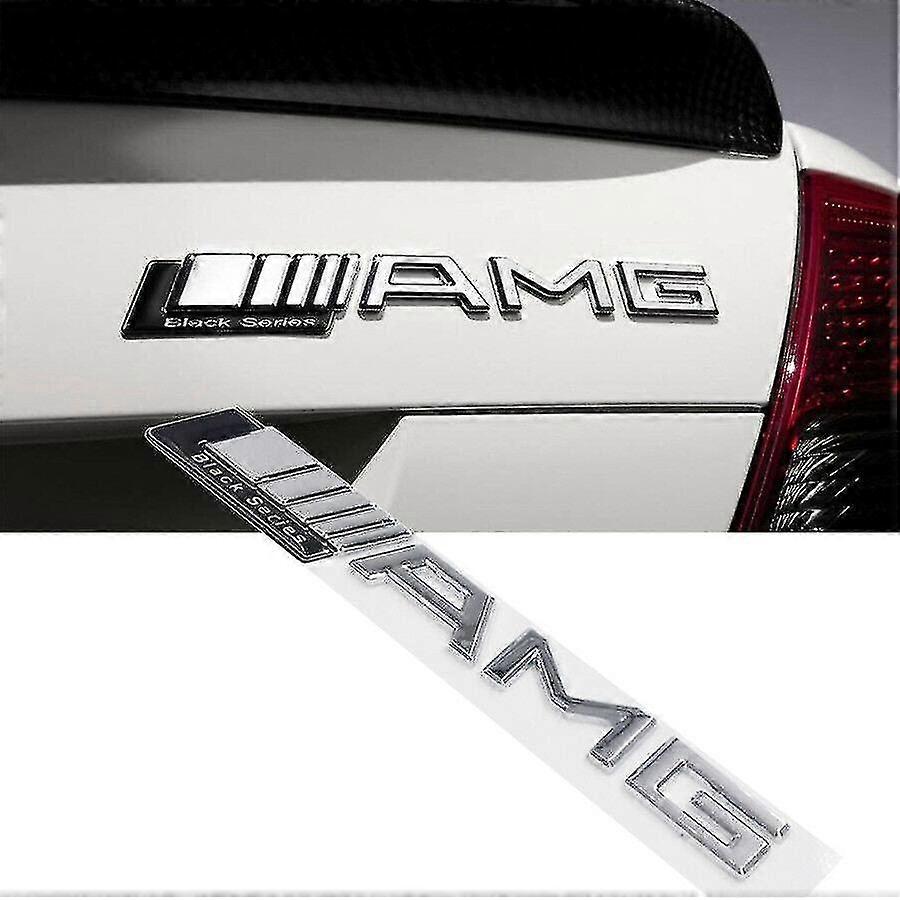 Black Series Amg Chrome Boot Trunk Emblem Badge Stick On For All Mercedes Amgs