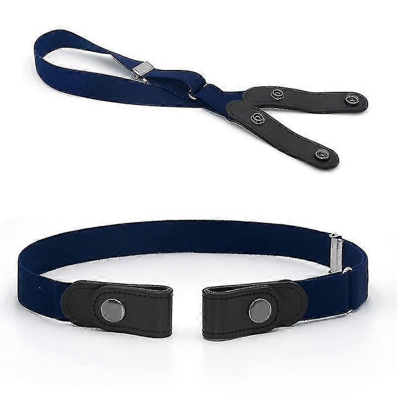 Simple All Match Belt,non-marking Elastic Belt, Invisible Belt, Lazy Elastic Belt-blue