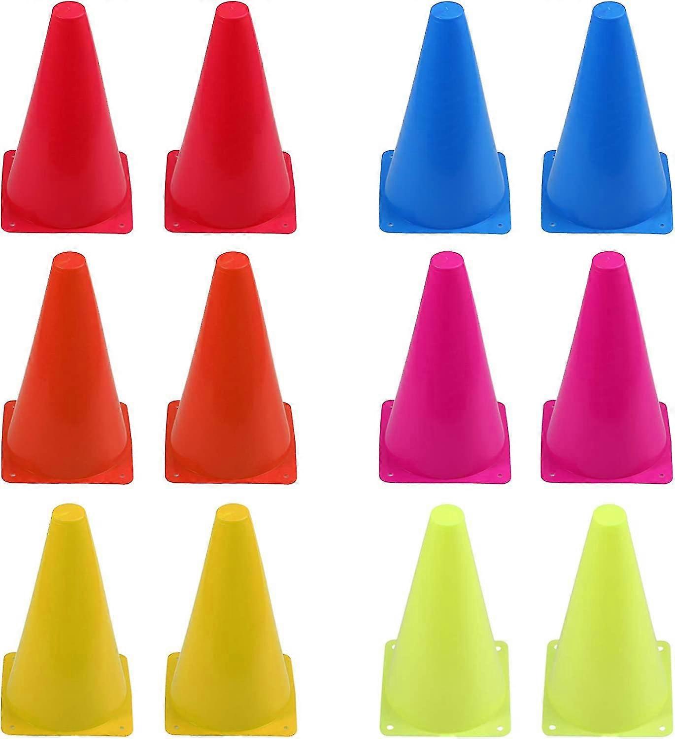 Set Of 12 Marker Cones 6 Different Colors Sports Cones For Soccer Training, Soccer Training Cones