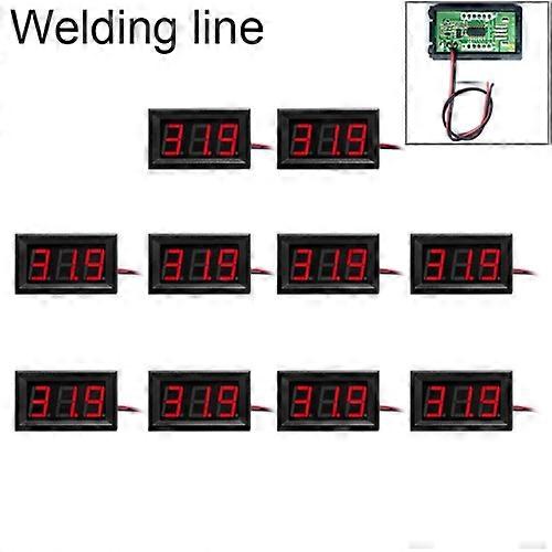 10 PCS 0.56 inch 2 Welding Wires Digital Voltage Meter with Shell