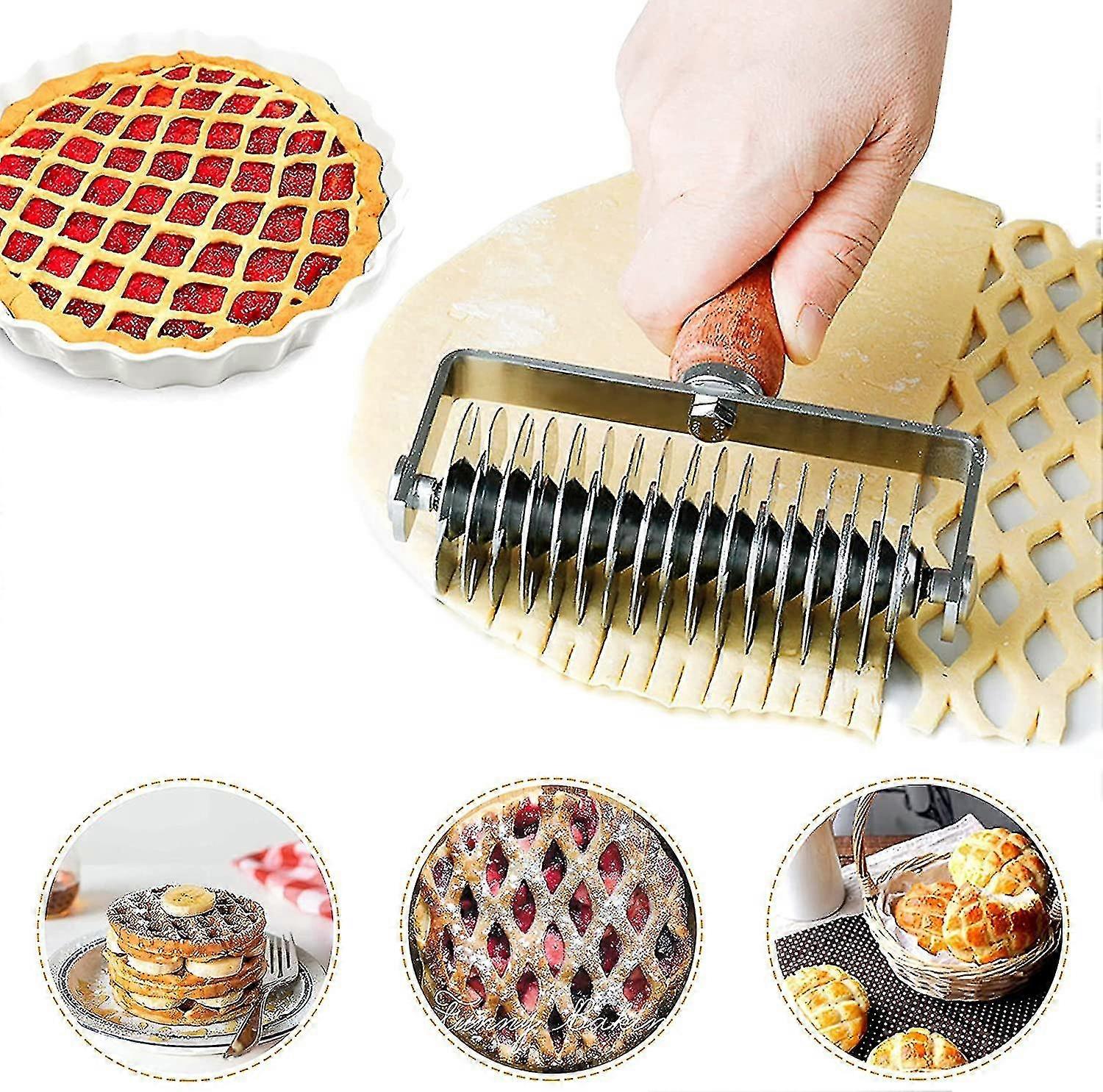 Stainless Steel Lattice Cutter, Dough Lattice Roller Cutter Baking Tool