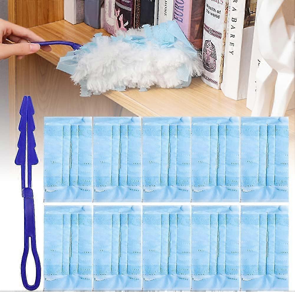 Duster Kit, 10pcs Disposable Duster Refills With Handle, Disposable Fluffy Static Duster Household Duster Disposable For Cleaning Home