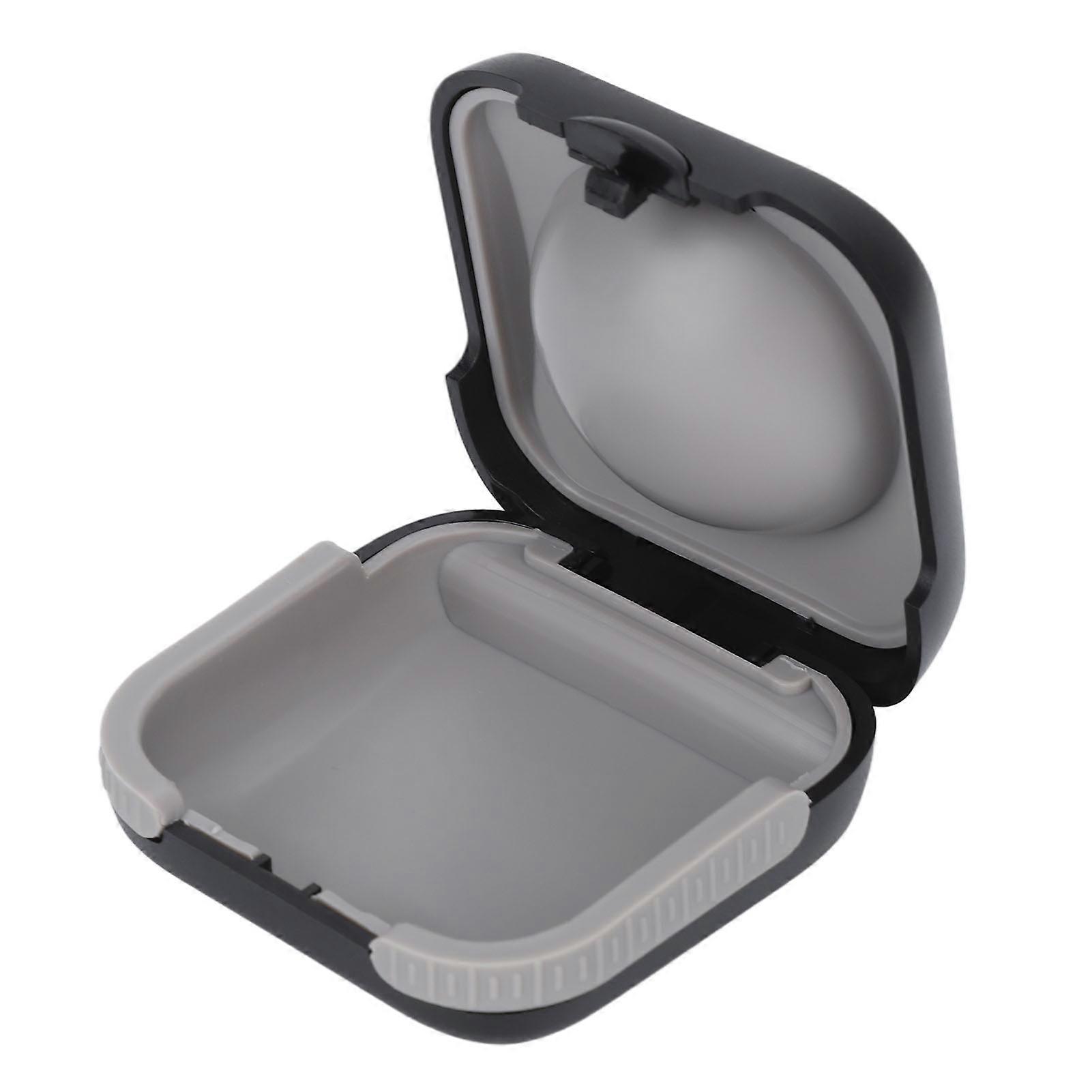 Hearing Aid Case Black ABS Simple Portable Waterproof Hearing Aid Storage Box Accessory for Elderly