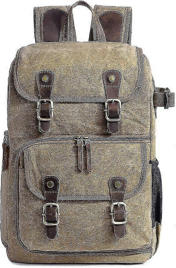 Camera Canvas Backpack Large Capacity Front Open Waterproof Anti-shock Camera Rucksack