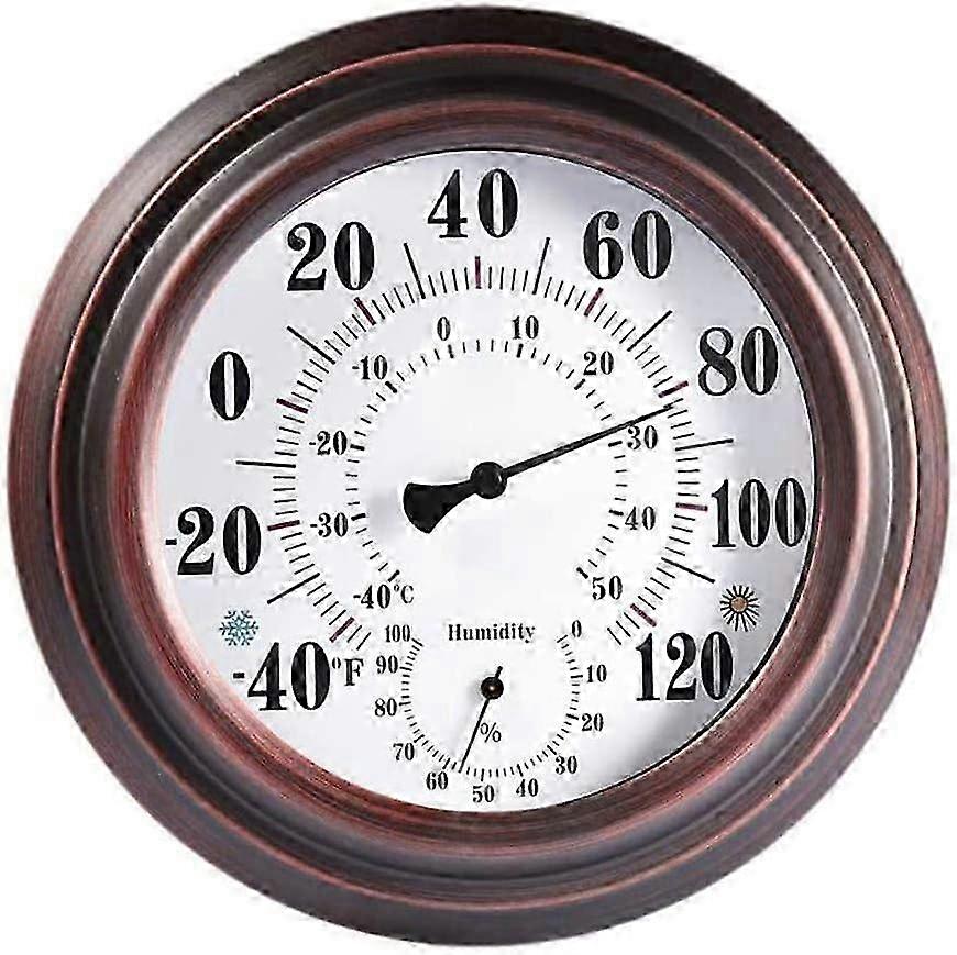 PB 20cm Termometro igrometro retrò, strumento di misura della temperatura e dell'umidità del guscio in ferro antico per interni ed esterni