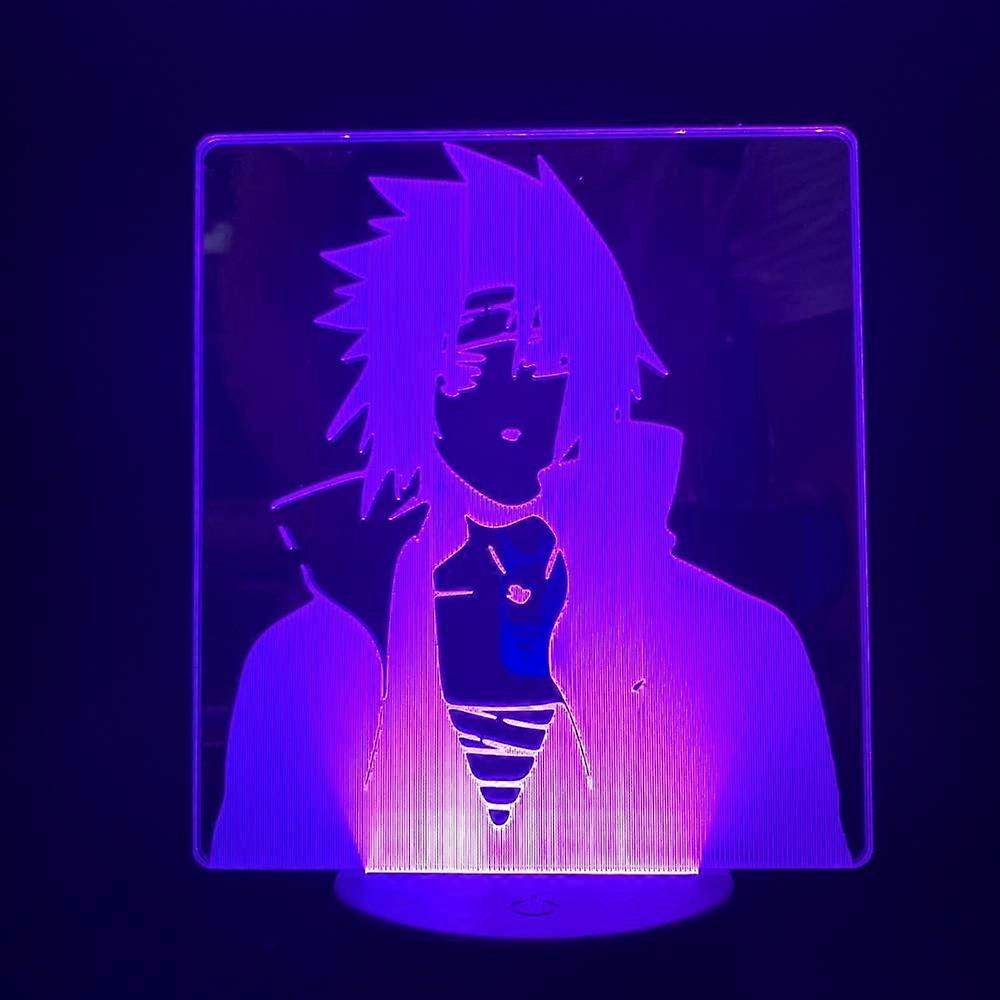 Naruto Kakashi Uchiha Sasuke 3D Illusion Night Light Lamp Smart Touch, RGB Effect USB Cable Powered Creative 3D Japanese Anime Lamp