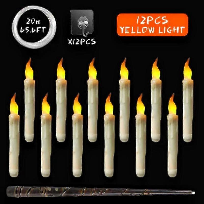 12Pcs Magic Flameless Floating Candles