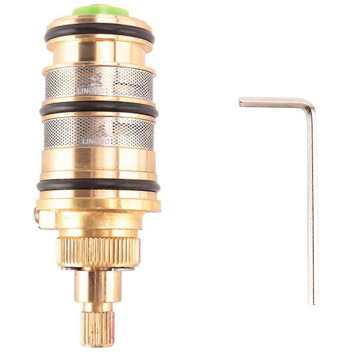 WJTG Messing Badekar Brusebad Termostat & Håndtag til Blandeventil Mixer Brusebar Armatur Hane Bruseblanding VaJ