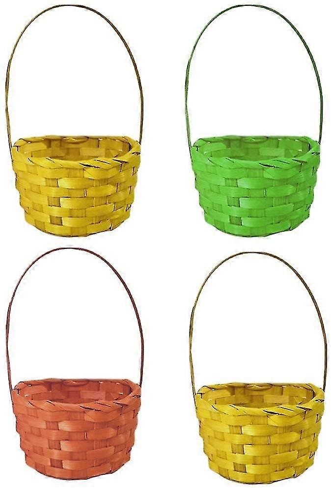 4pcs Wicker Easter Basket Mini Woven Rattan Baskets Easter Egg Basket