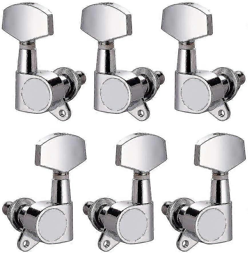 6 st. gitarrsträngstämskruvar 3l3r kromstämskruvar gitarrmekaniker för elgitarr