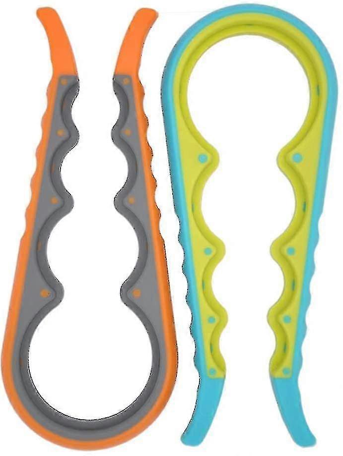 2 Pcs Multi-purpose Colourful Adjustable Rubber Strap Wrench Grip /tighten Bottle Jar Can Opener Best Designed For Small Hands, Seniors Or Anyone Who