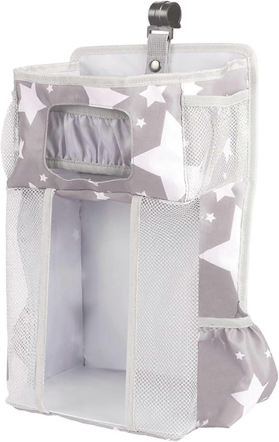 Crib Hanging Diaper Organizer, Changing Table Baby Organizer Stacker Baby Infant Diaper Multiple Pockets Toys for Baby Essentials