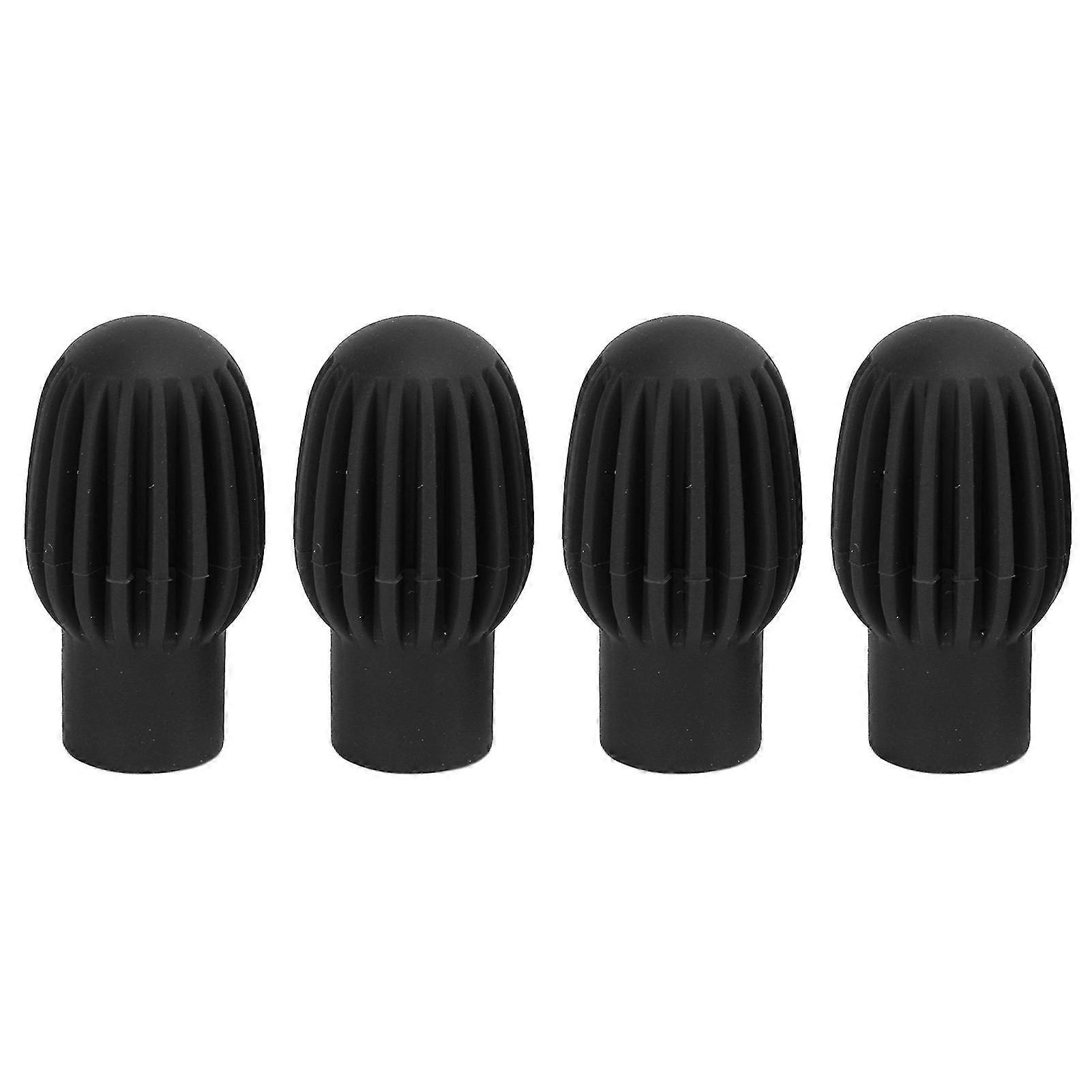 4Pcs Silicone Drumstick Tips Silent Practice Mute Dampener Percussion AccessoriesBlack