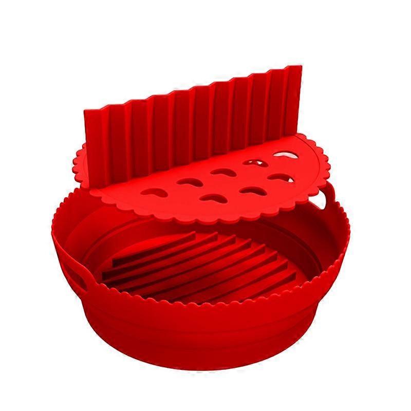 Air Fryer Silicone Liners 8.5Inch for 5 to 8 Qt Reusable with Divider Foldable Air Fryer Silicone Pot Non-Stick,A