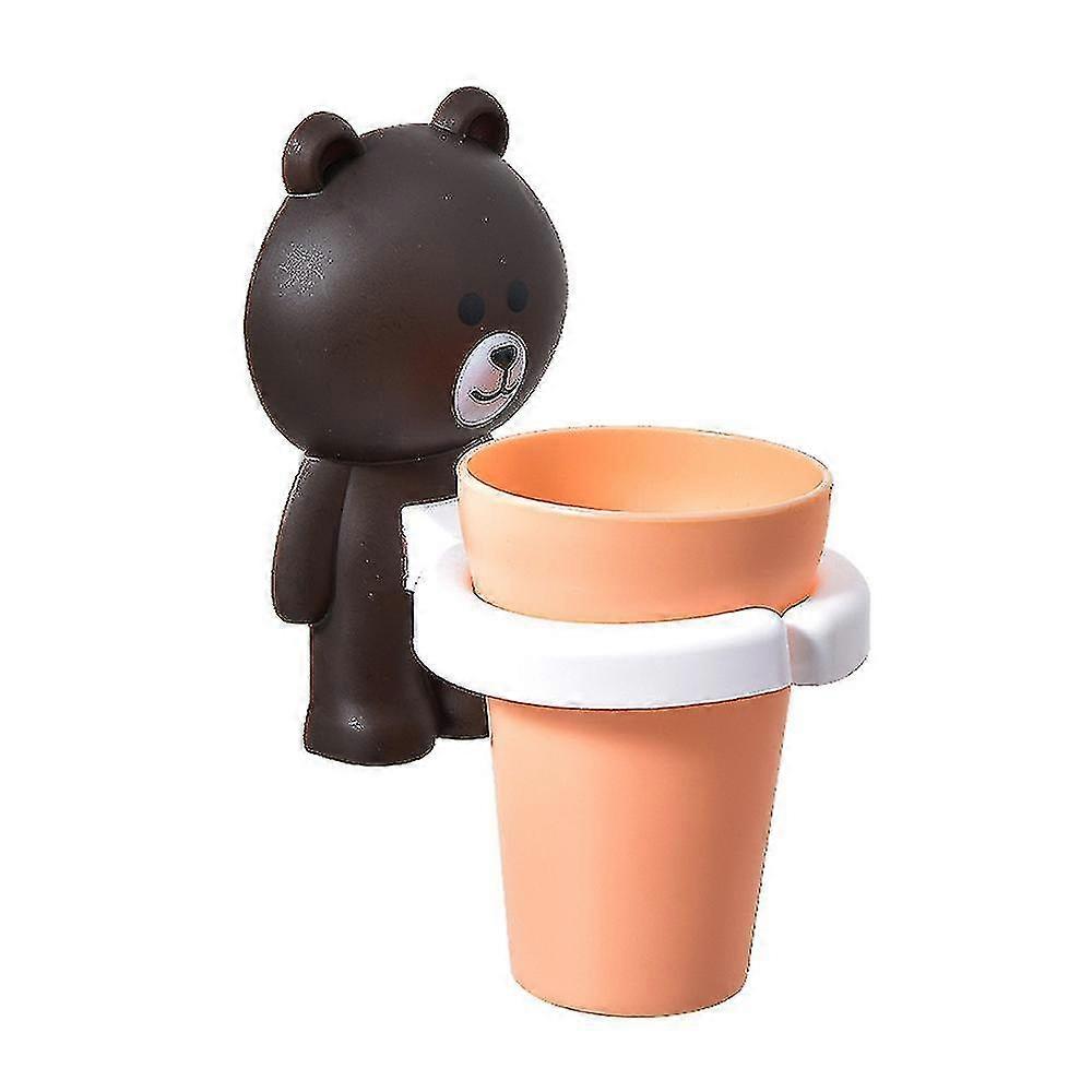Children's Toothbrush Cup Holder Wall Suction Cup Toothpaste Storage Rack
