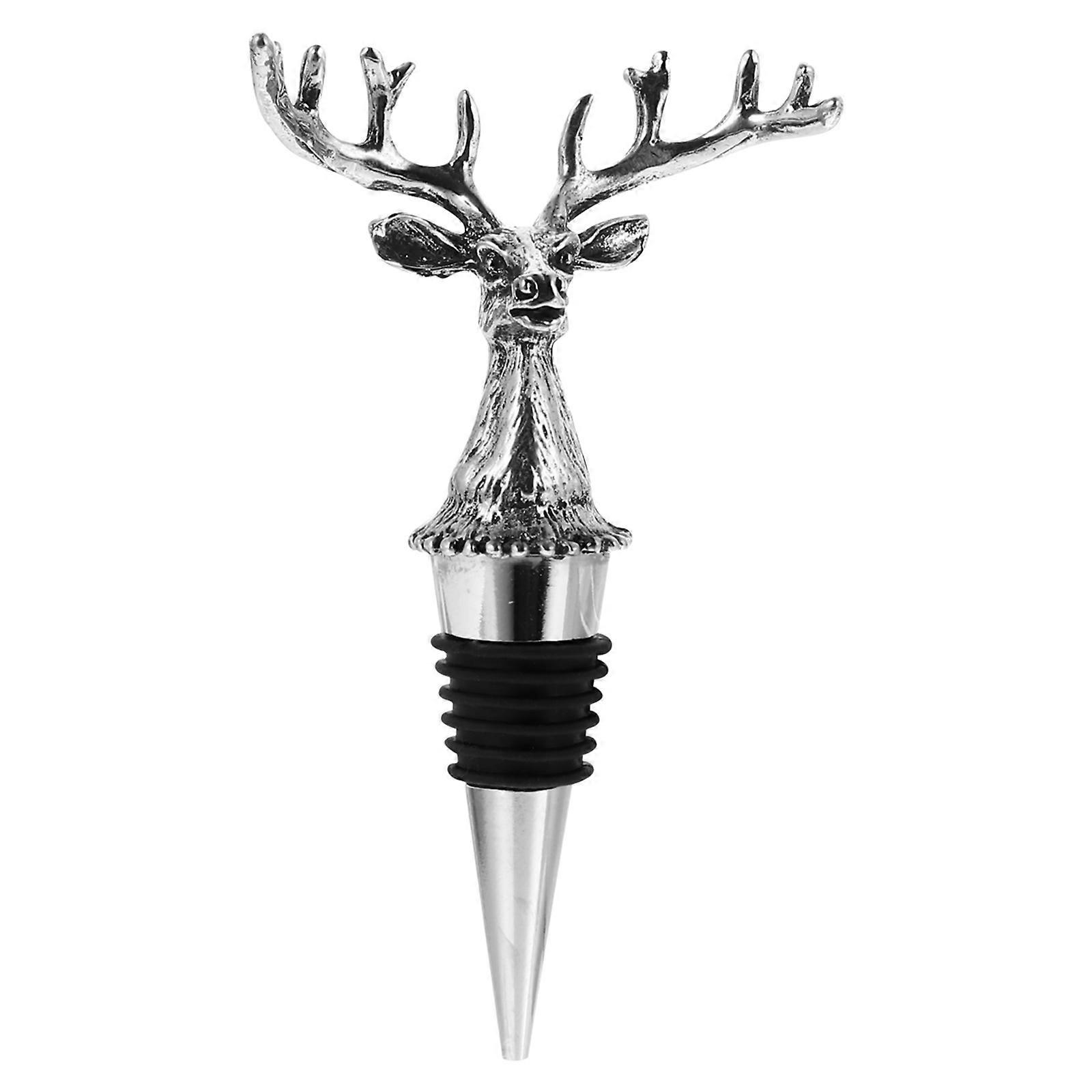 1 Pc Creative Bottle Antler Shape Practical Wine Bottle Stopper (Silver)