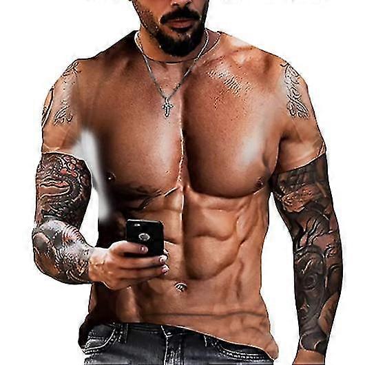 3d Muscle Printed Męska koszulka z krótkim rękawem Letnie koszulki
