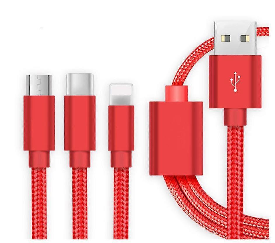 Suitable for mobile phone charging data cable Android Apple Iphone three-in-one with three braided cable USB new fast charge