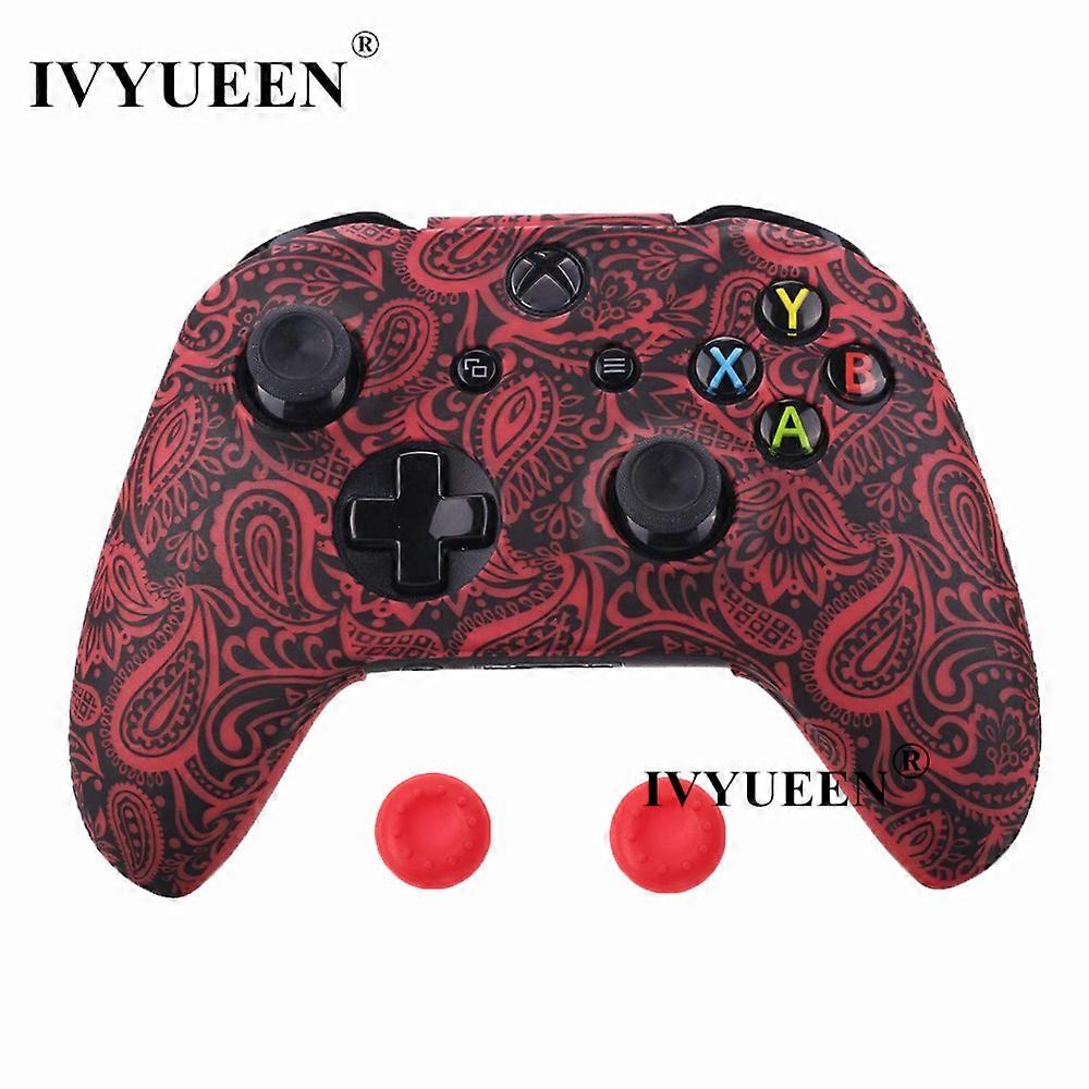 Water Transfer Printing Camo Silicone Cover Skin for Xbox One X S Controller Protector Case with Joystick Thumb Grips