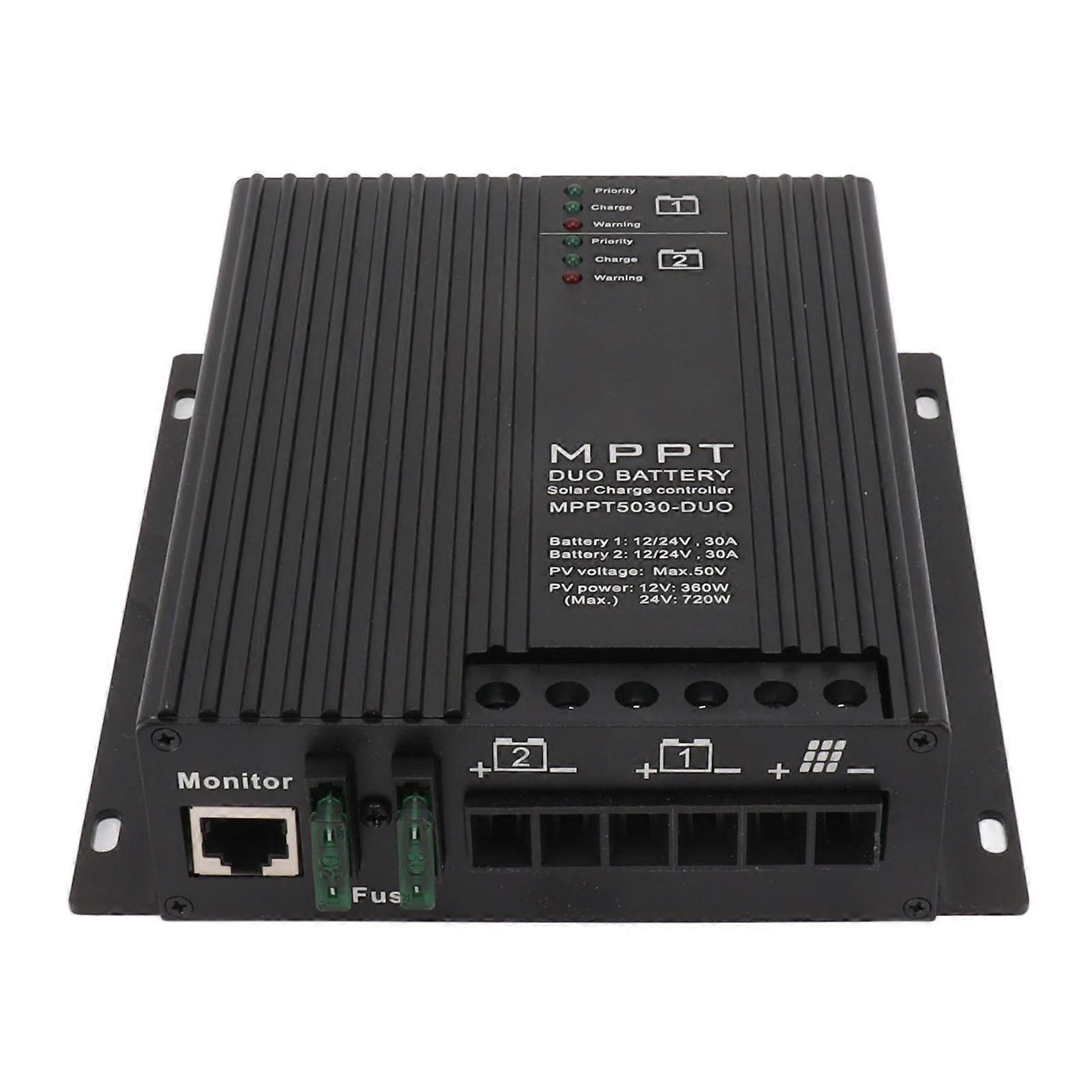 Solar Charge Controller Aluminum Alloy Intelligent Bluetooth Battery Charging Regulator